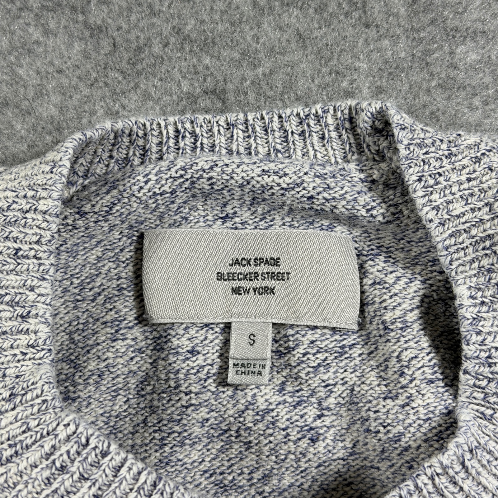 Jack Spade Sweater Mens S Heather Blue White Cotton Linen Blend Raglan Preppy thumbnail 3