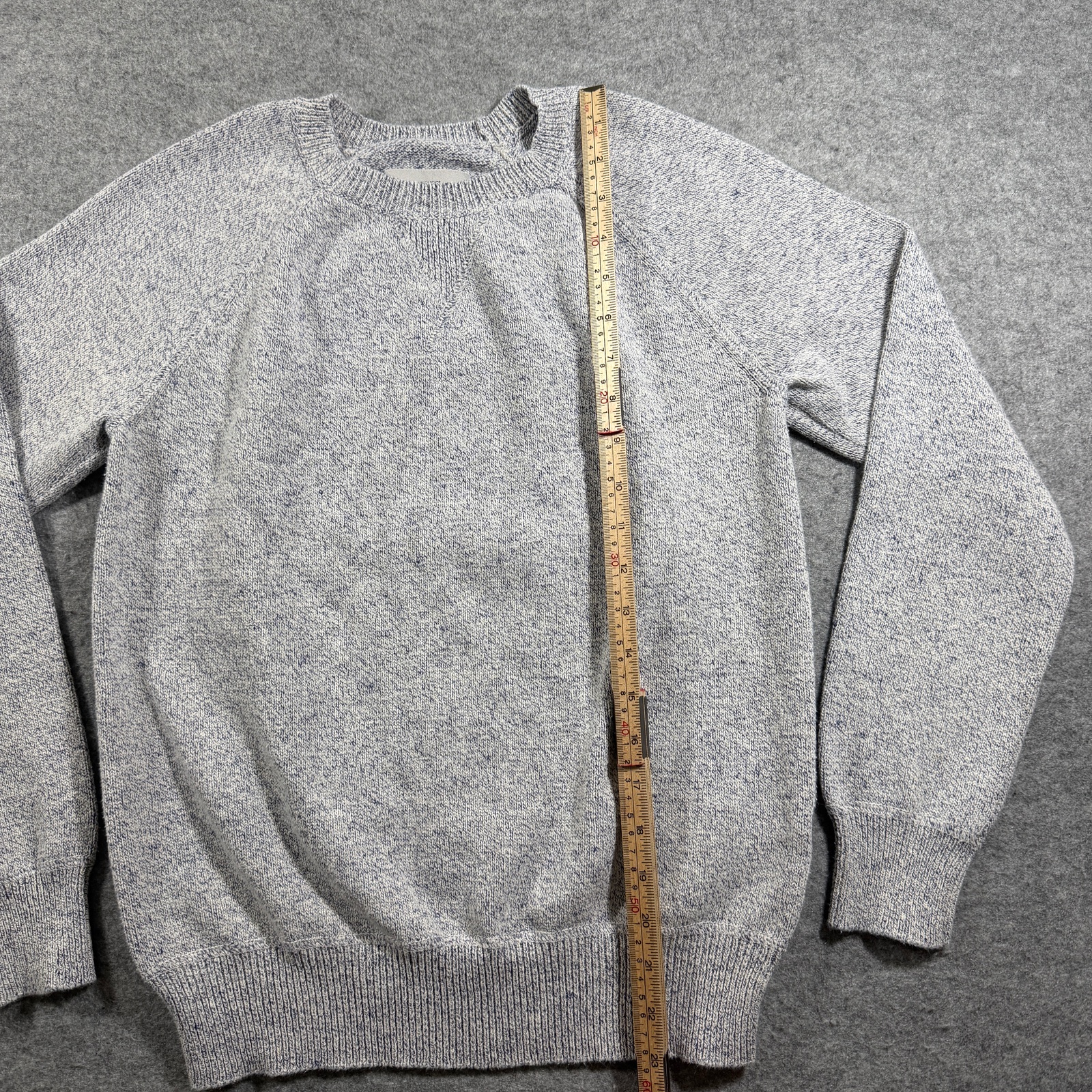 Jack Spade Sweater Mens S Heather Blue White Cotton Linen Blend Raglan Preppy thumbnail 6