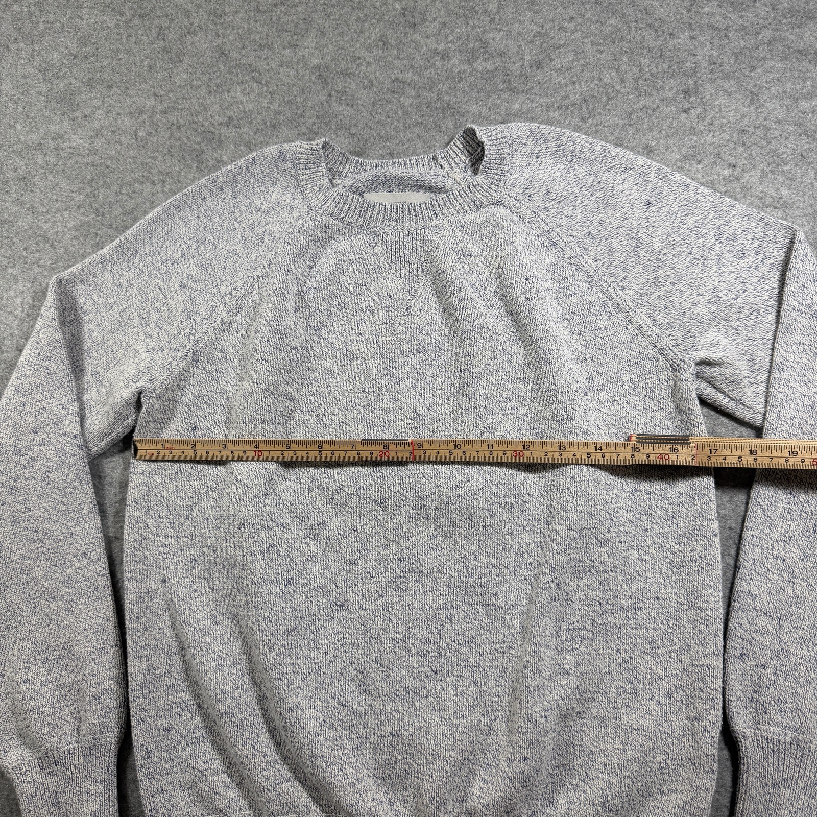 Jack Spade Sweater Mens S Heather Blue White Cotton Linen Blend Raglan Preppy thumbnail 7