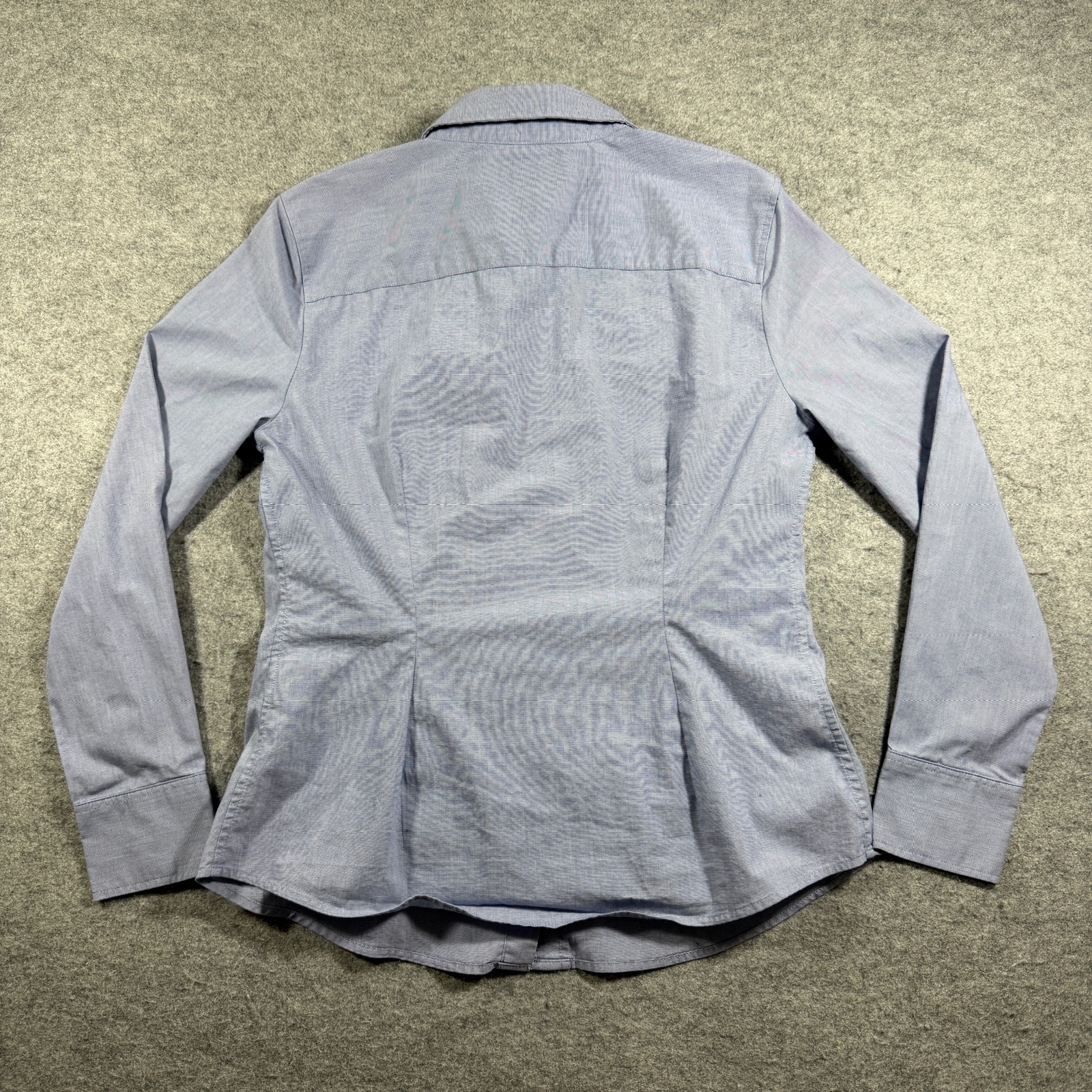 Banana Republic Riley Button Down Shirt Womens 4 Petite Blue Chambray Tailored thumbnail 2