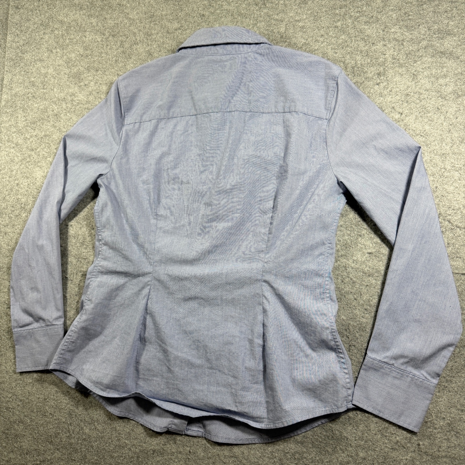 Banana Republic Riley Button Down Shirt Womens 4 Petite Blue Chambray Tailored thumbnail 5