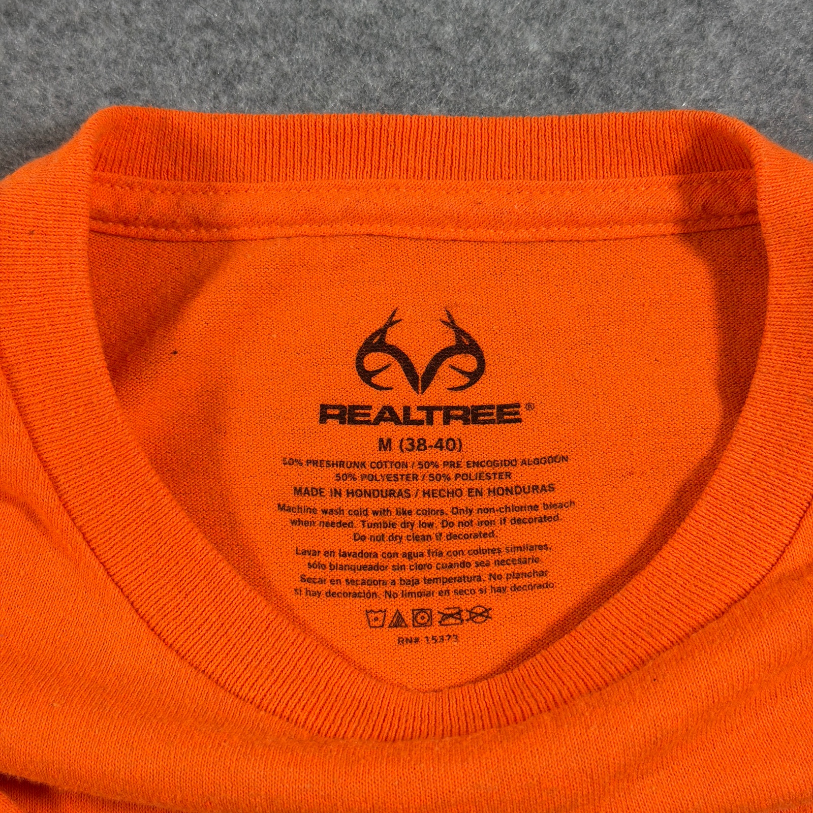 Realtree Long Sleeve T Shirt Mens M Blaze Orange Camo Logo Hunting Graphic Tee thumbnail 4