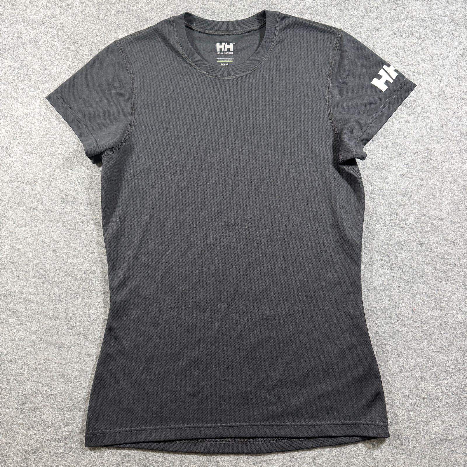 Helly Hansen T Shirt Womens M Black HH Logo Crewneck Moisture Wicking Athletic