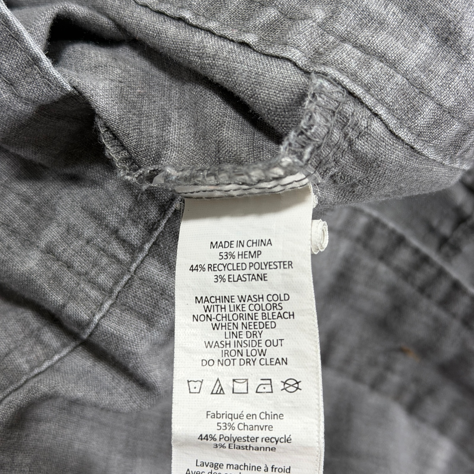 prAna Shorts Mens L Gray Hemp Relaxed Fit Flat Front Lightweight Breathable thumbnail 5