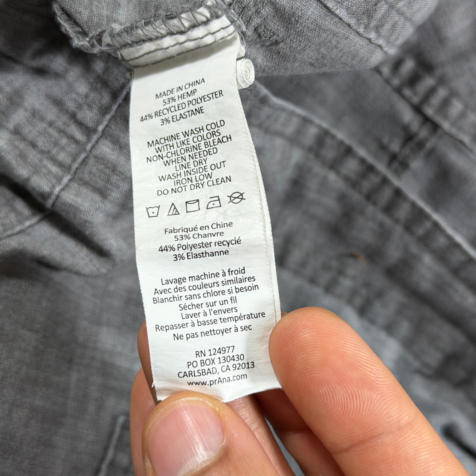 prAna Shorts Mens L Gray Hemp Relaxed Fit Flat Front Lightweight Breathable thumbnail 12