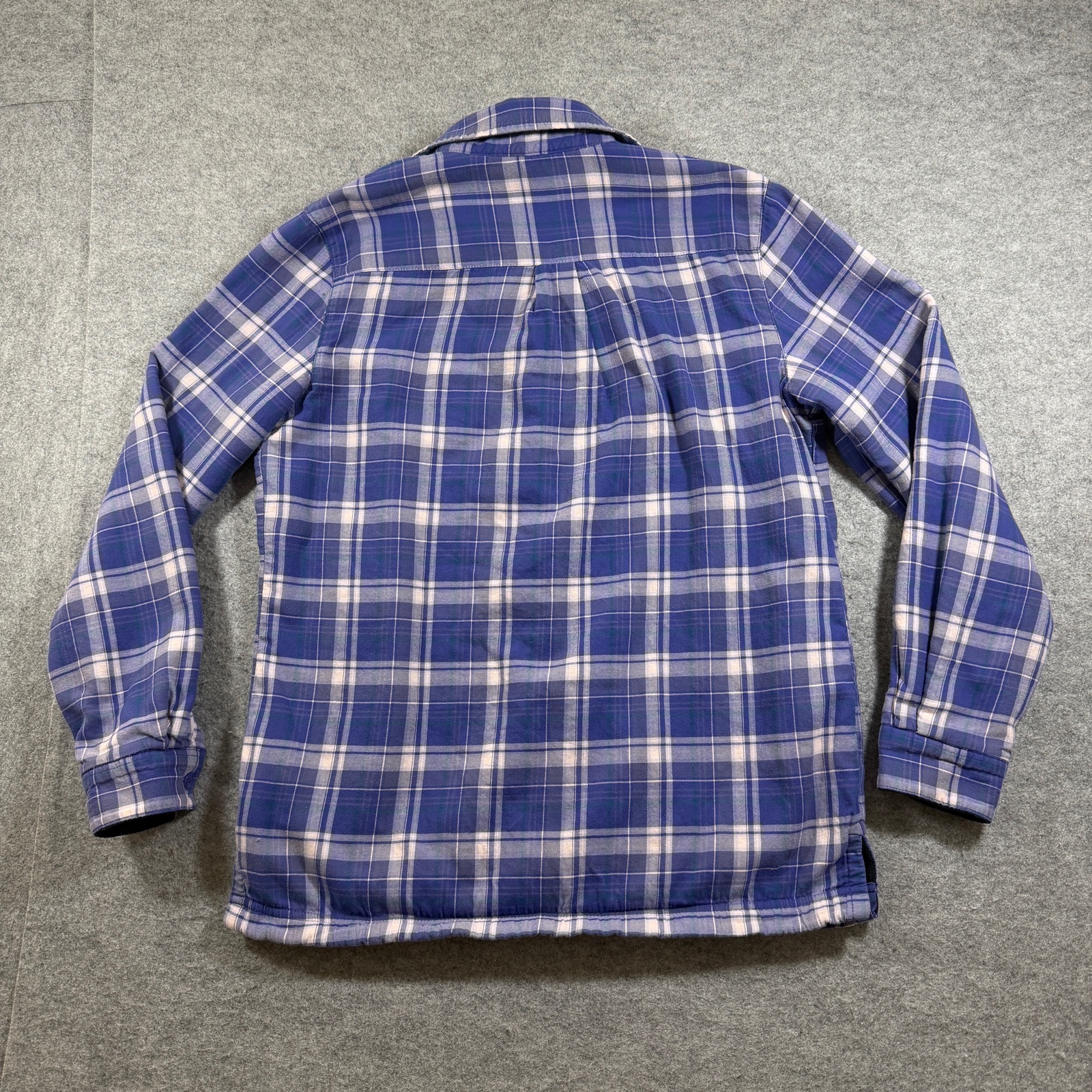 VTG L.L.Bean Flannel Shirt Jacket Womens XS Purple Plaid Fleece Lined Button Up thumbnail 2