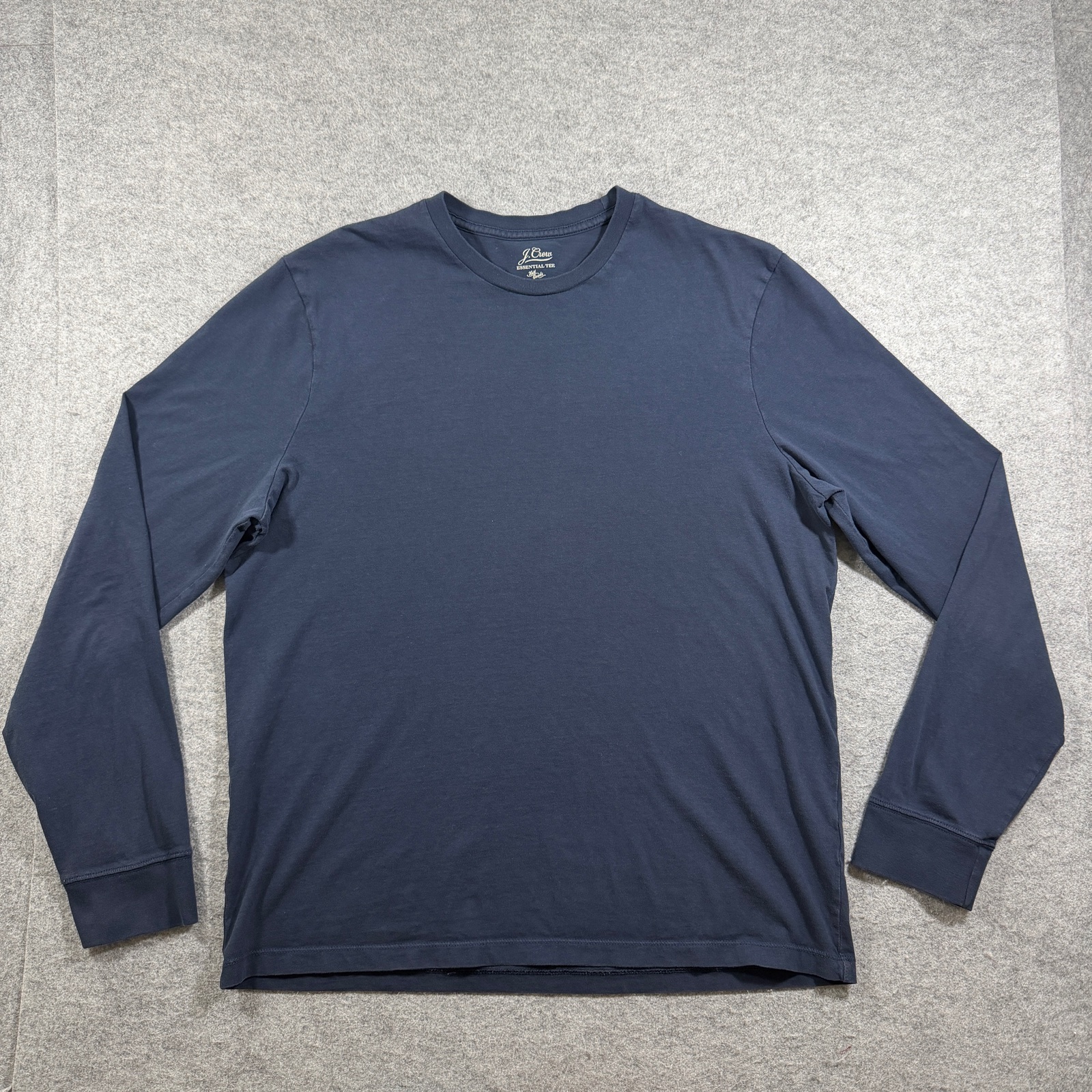 J.Crew Knit Goods Essential Tee Long Sleeve Mens L Navy Crew Neck Classic Cotton