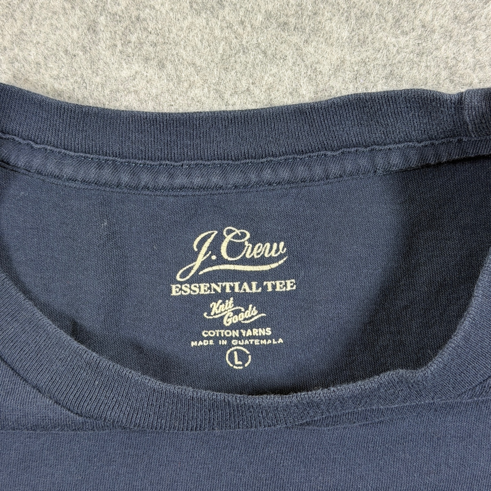 J.Crew Knit Goods Essential Tee Long Sleeve Mens L Navy Crew Neck Classic Cotton thumbnail 4