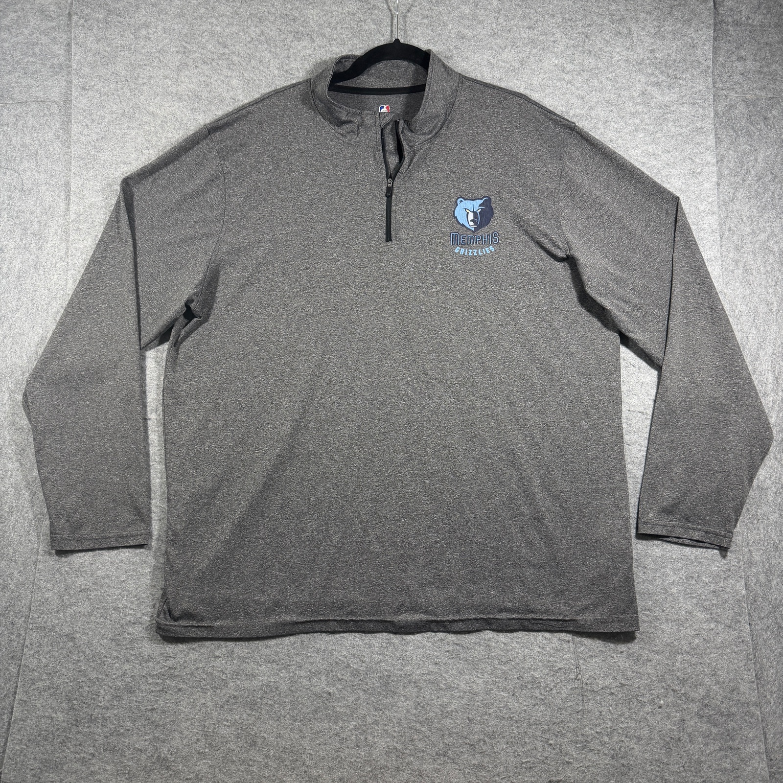 Vintage NBA Memphis Grizzlies 1/4 Zip Pullover Mens XXL Gray Heather Lightweight