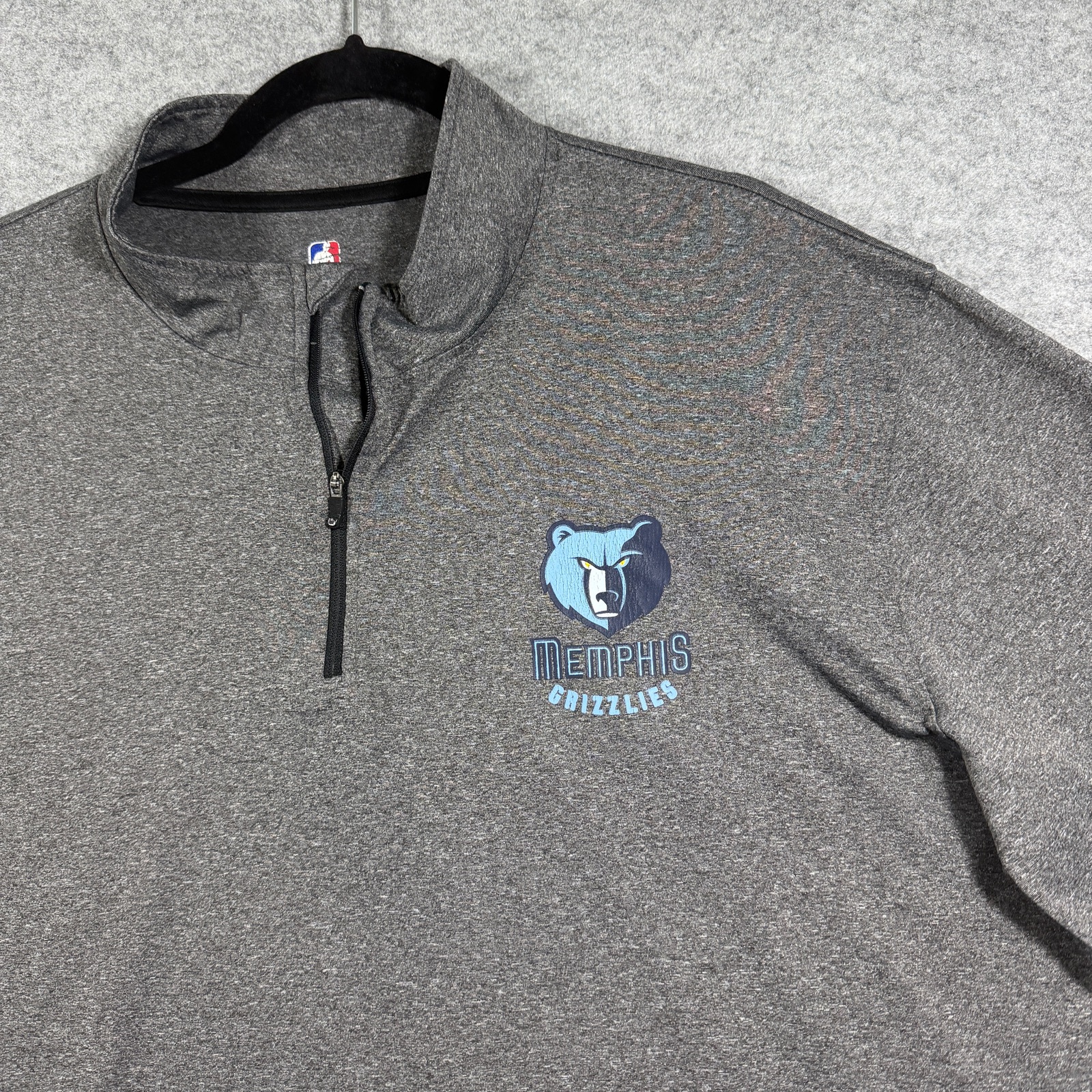 Vintage NBA Memphis Grizzlies 1/4 Zip Pullover Mens XXL Gray Heather Lightweight thumbnail 4