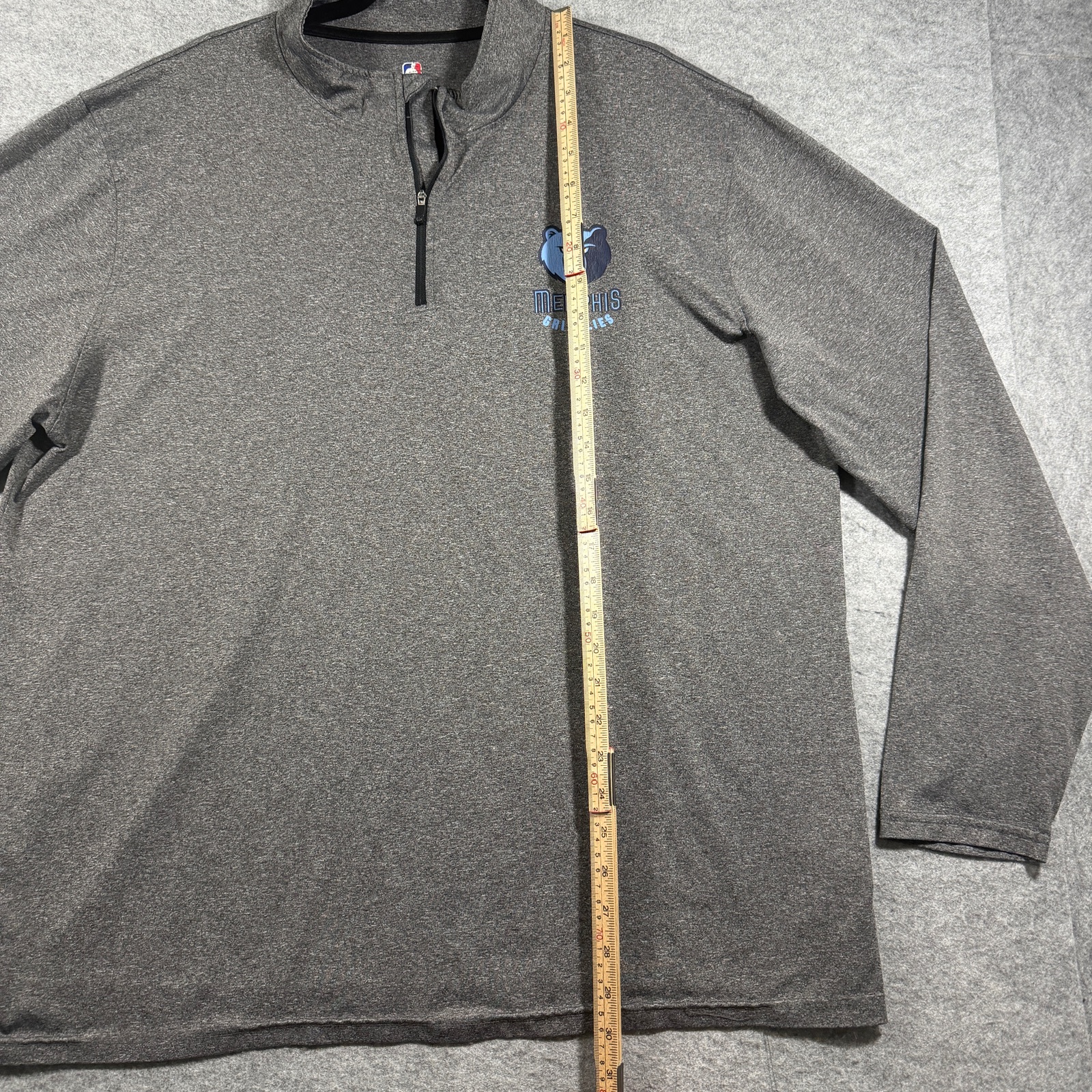 Vintage NBA Memphis Grizzlies 1/4 Zip Pullover Mens XXL Gray Heather Lightweight thumbnail 5