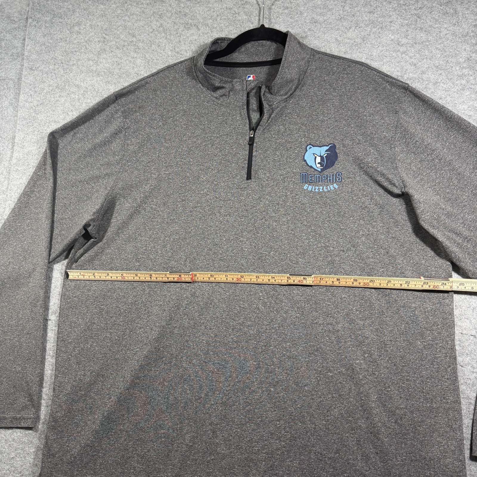 Vintage NBA Memphis Grizzlies 1/4 Zip Pullover Mens XXL Gray Heather Lightweight thumbnail 6