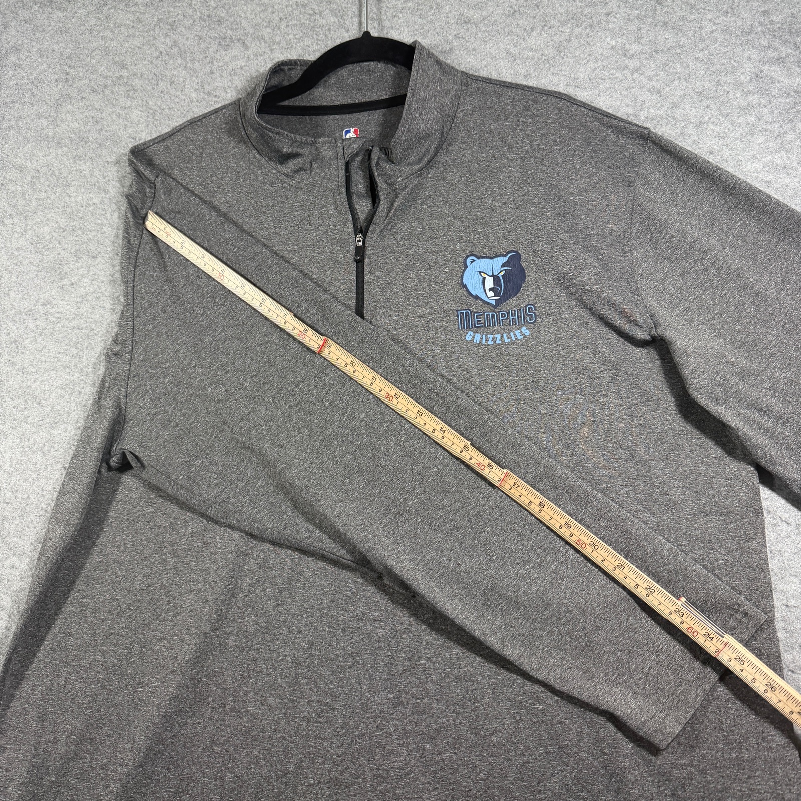 Vintage NBA Memphis Grizzlies 1/4 Zip Pullover Mens XXL Gray Heather Lightweight thumbnail 7