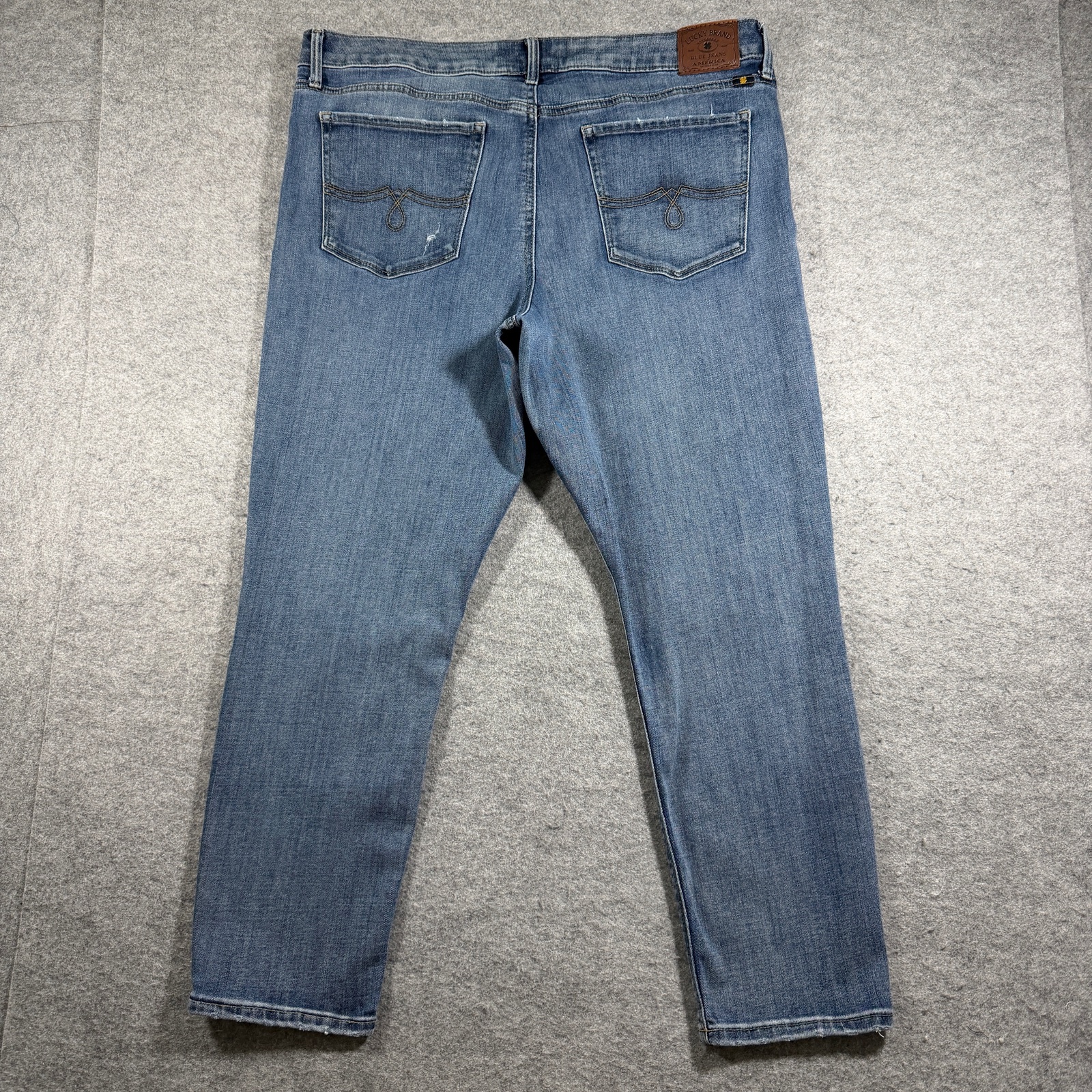 Vintage Lucky Brand Lolita Crop Jeans Womens 16/33 Blue Denim Distressed Knee thumbnail 2
