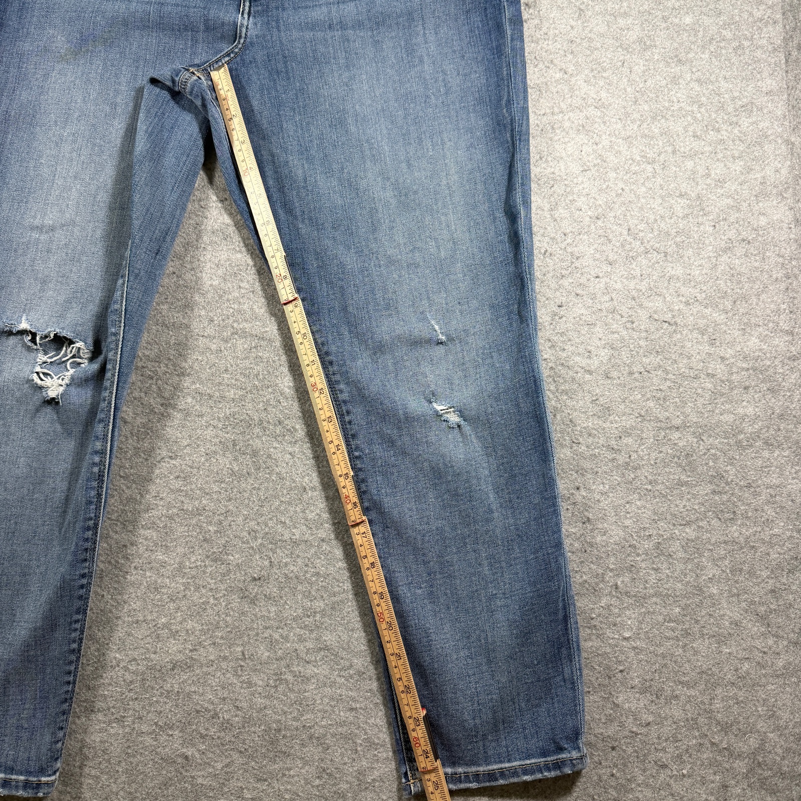 Vintage Lucky Brand Lolita Crop Jeans Womens 16/33 Blue Denim Distressed Knee thumbnail 8