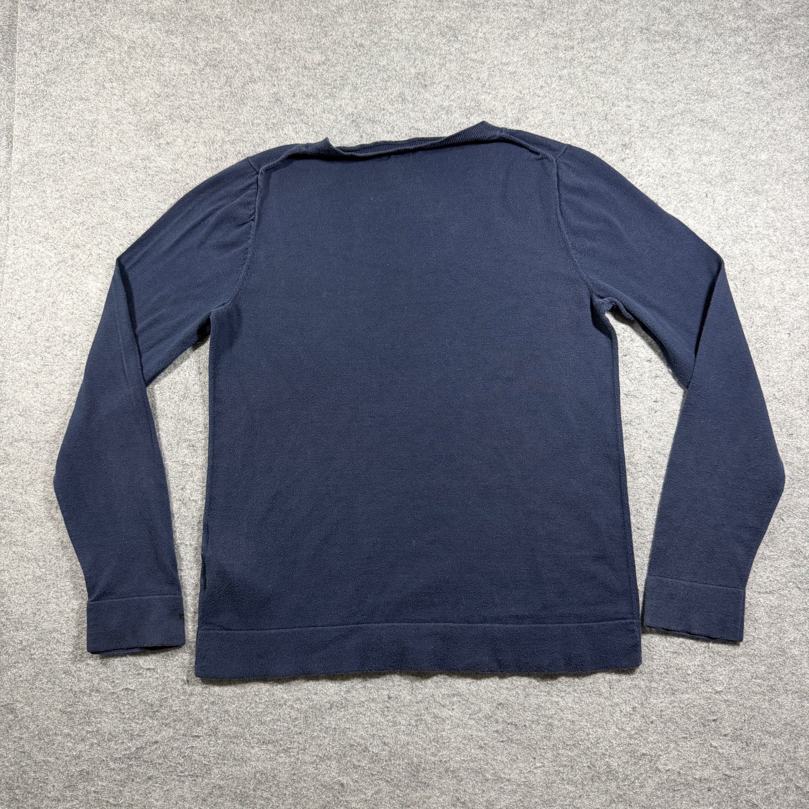 J.Crew Teddie Sweater Womens M Navy Cotton Crew Neck Relaxed Fit Classic Fall thumbnail 2