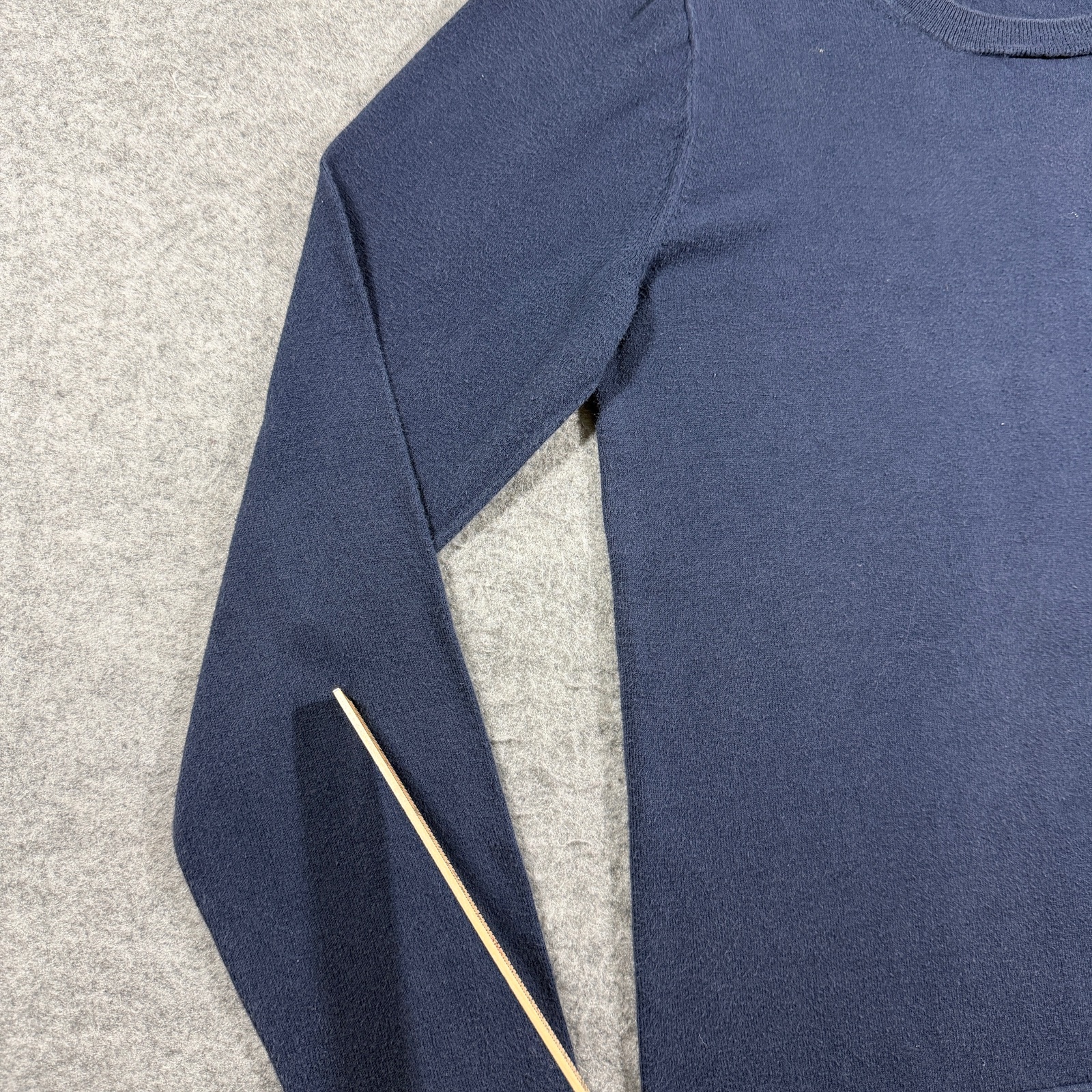 J.Crew Teddie Sweater Womens M Navy Cotton Crew Neck Relaxed Fit Classic Fall thumbnail 5