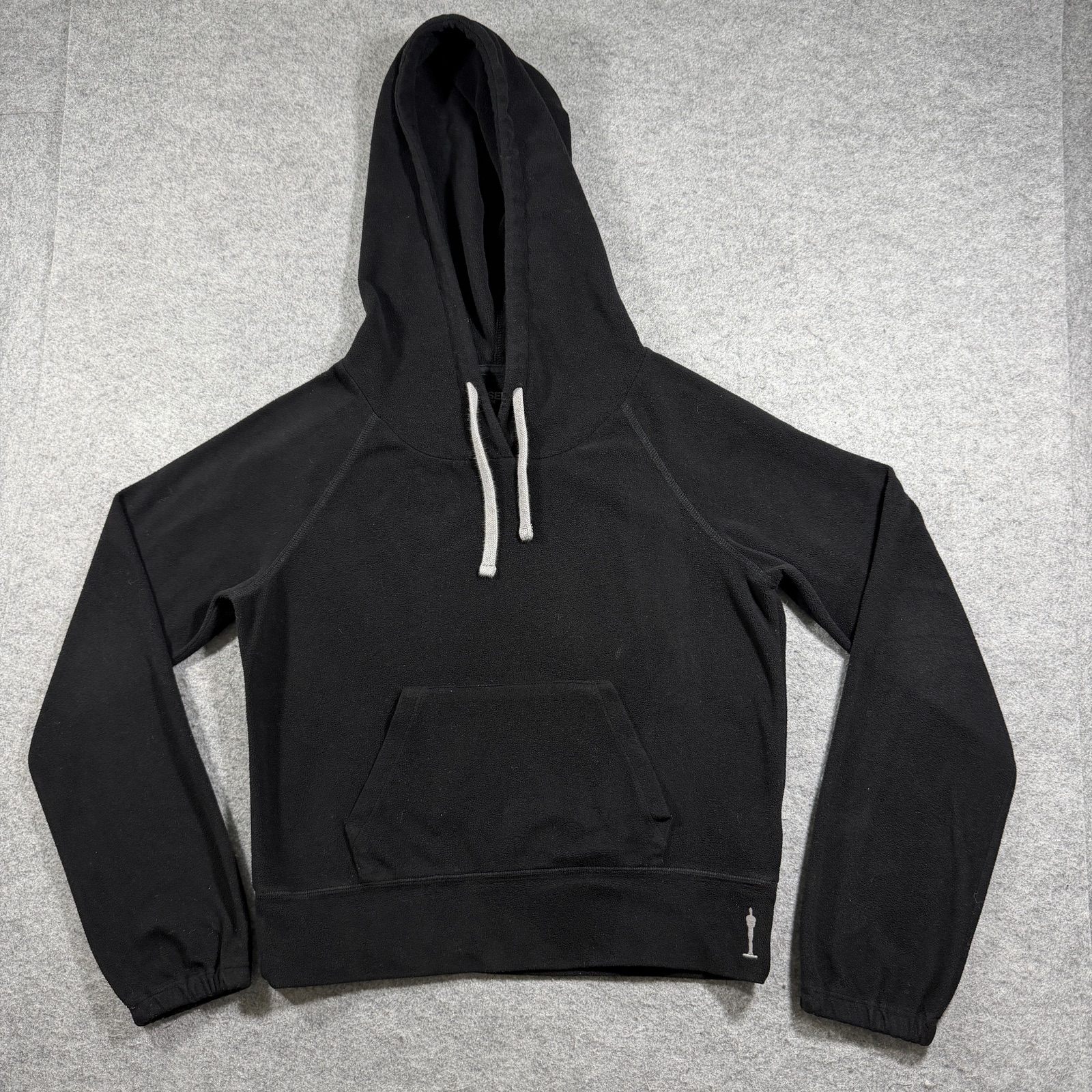 James Perse Yosemite Hoodie Womens 2 Black Cropped Fleece Lounge Breathable