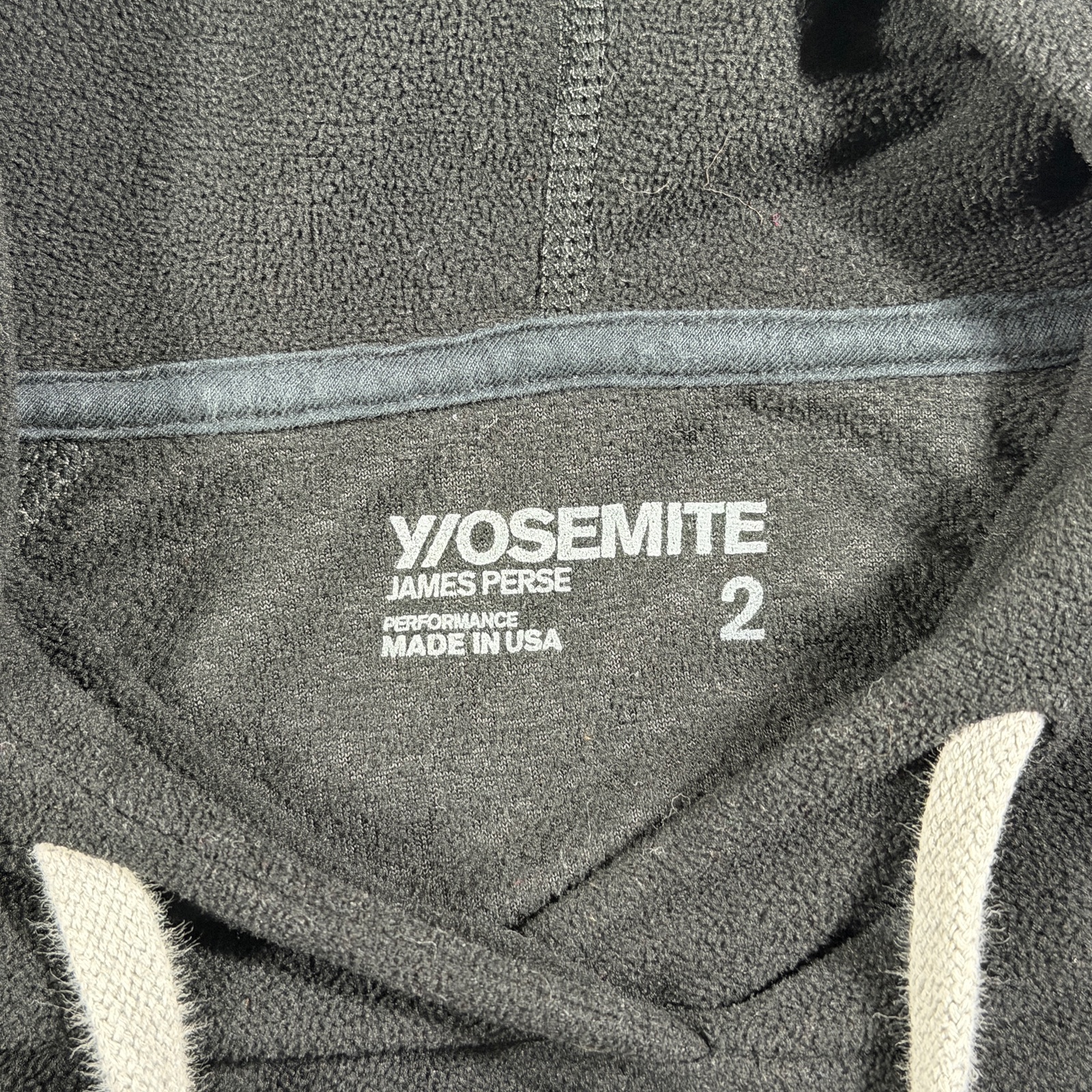 James Perse Yosemite Hoodie Womens 2 Black Cropped Fleece Lounge Breathable thumbnail 3