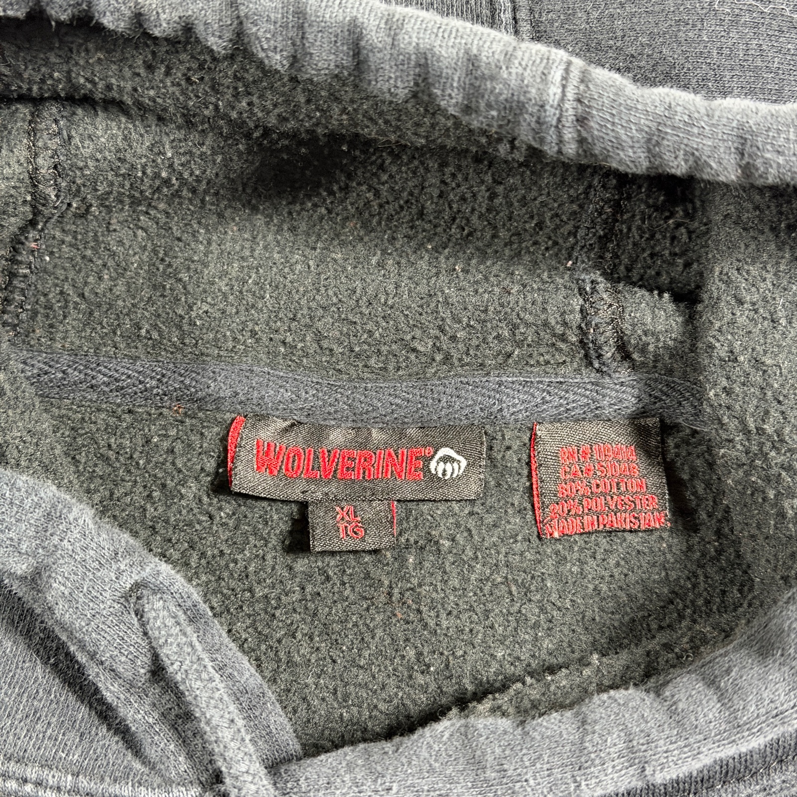 Wolverine Hoodie Mens XL Black Heavyweight Fleece Workwear Graphic Pullover thumbnail 4