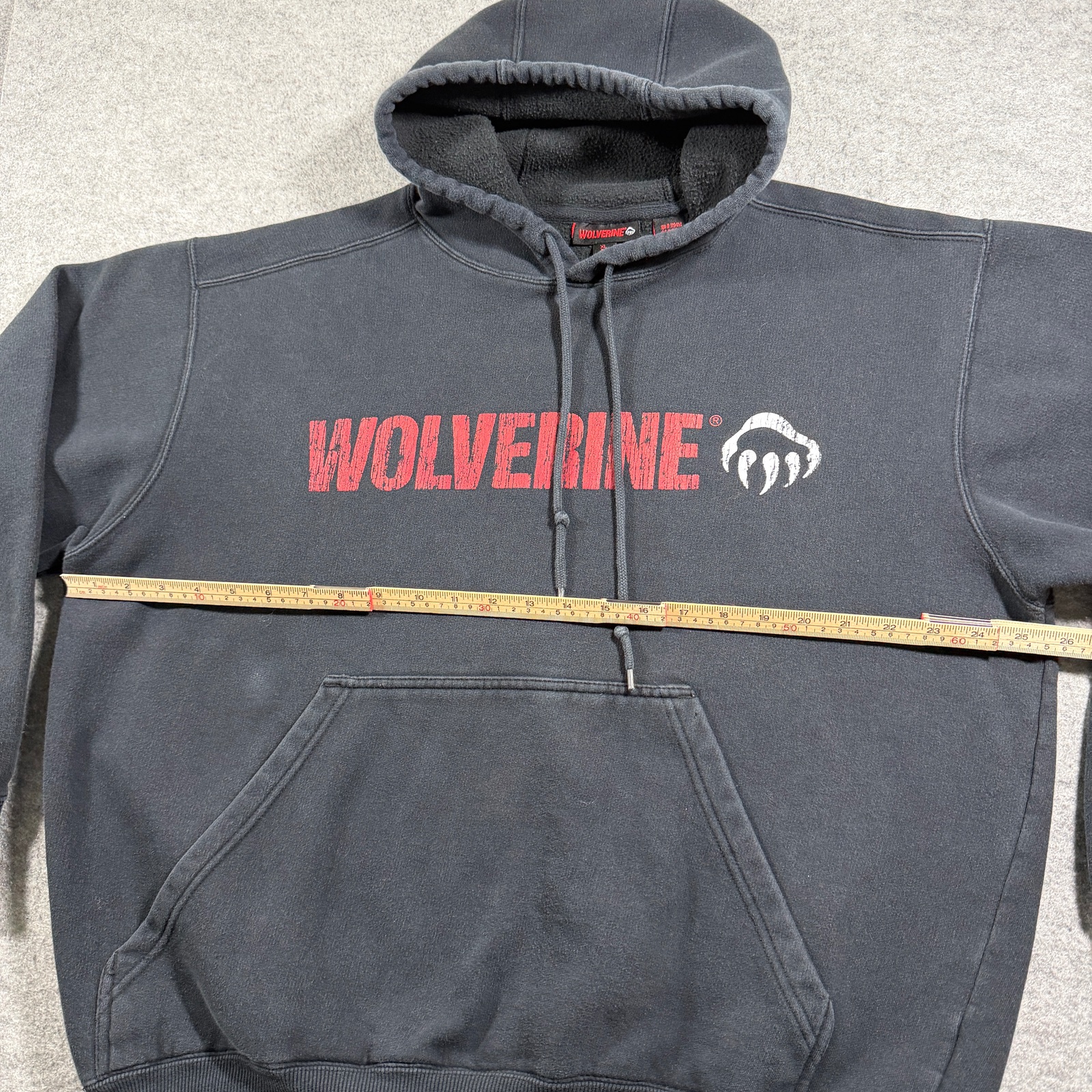 Wolverine Hoodie Mens XL Black Heavyweight Fleece Workwear Graphic Pullover thumbnail 6