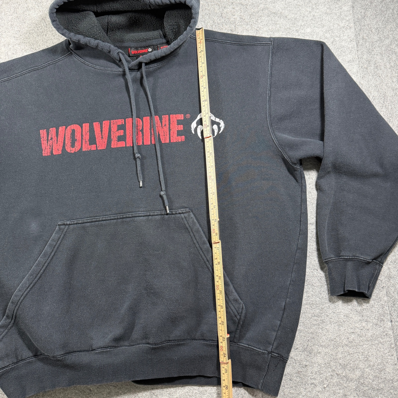 Wolverine Hoodie Mens XL Black Heavyweight Fleece Workwear Graphic Pullover thumbnail 7