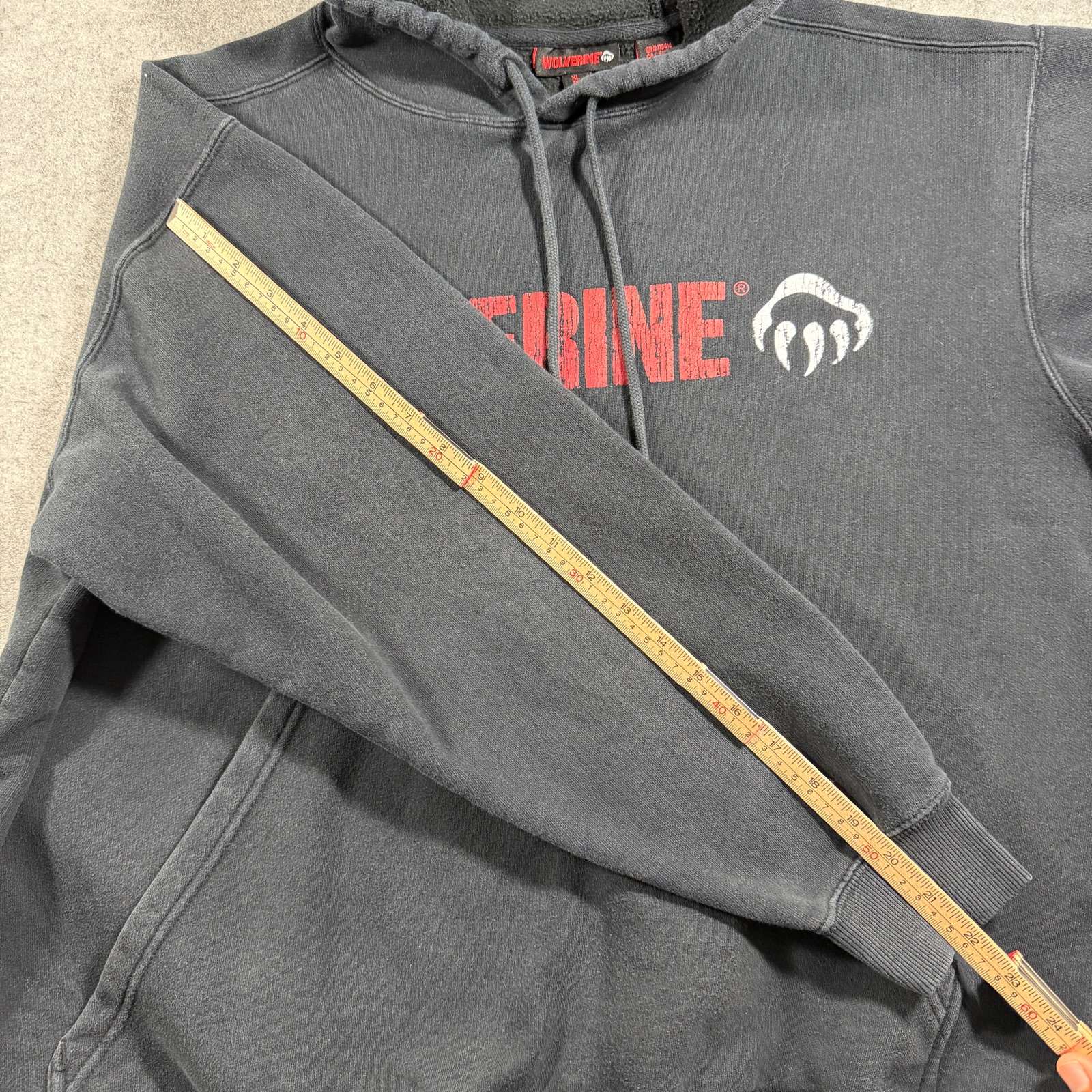 Wolverine Hoodie Mens XL Black Heavyweight Fleece Workwear Graphic Pullover thumbnail 8