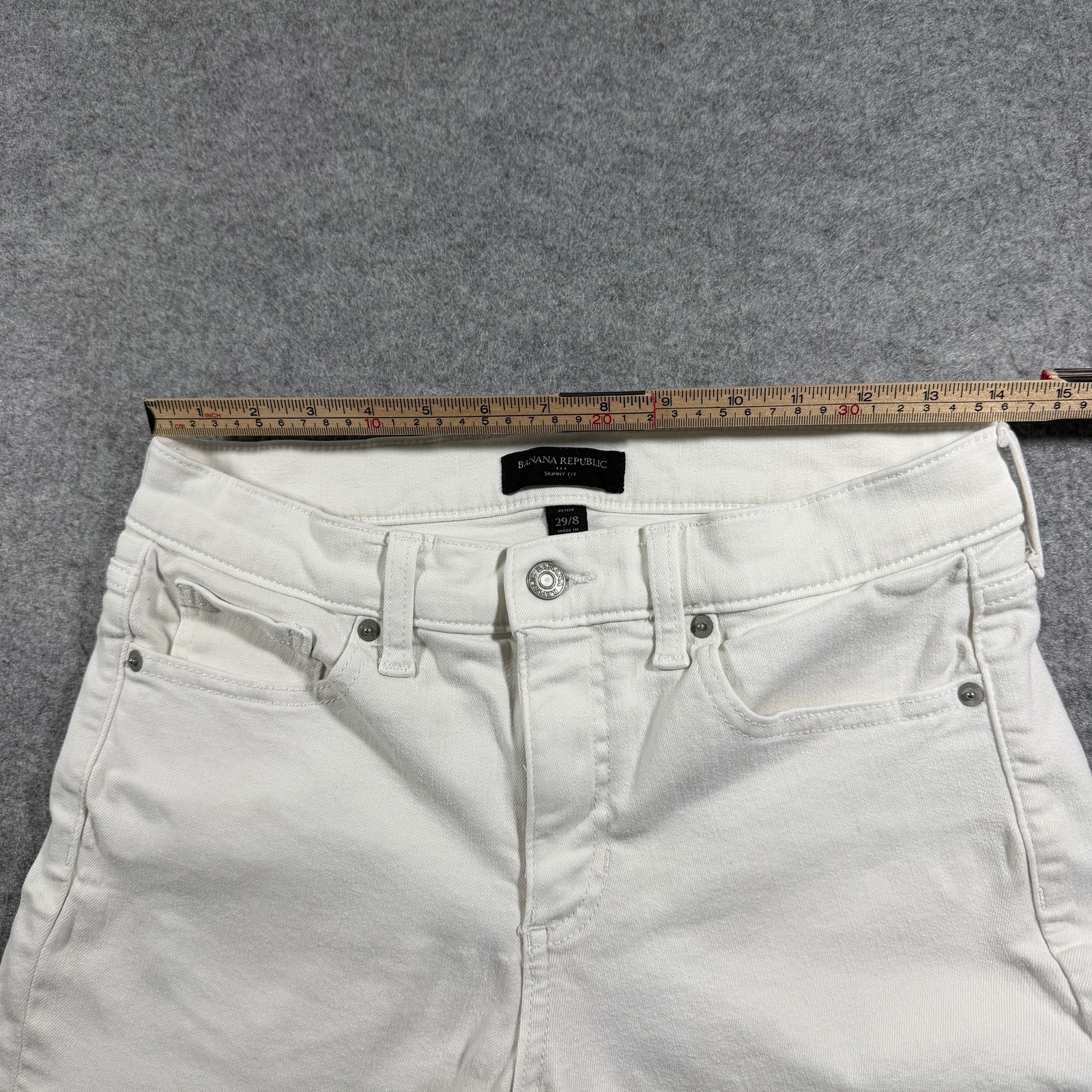 Banana Republic Skinny Jeans Womens 29 Petite White Denim Button Fly Stretch thumbnail 6