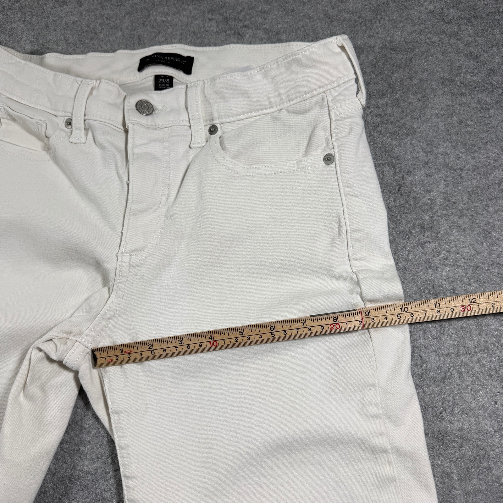 Banana Republic Skinny Jeans Womens 29 Petite White Denim Button Fly Stretch thumbnail 8