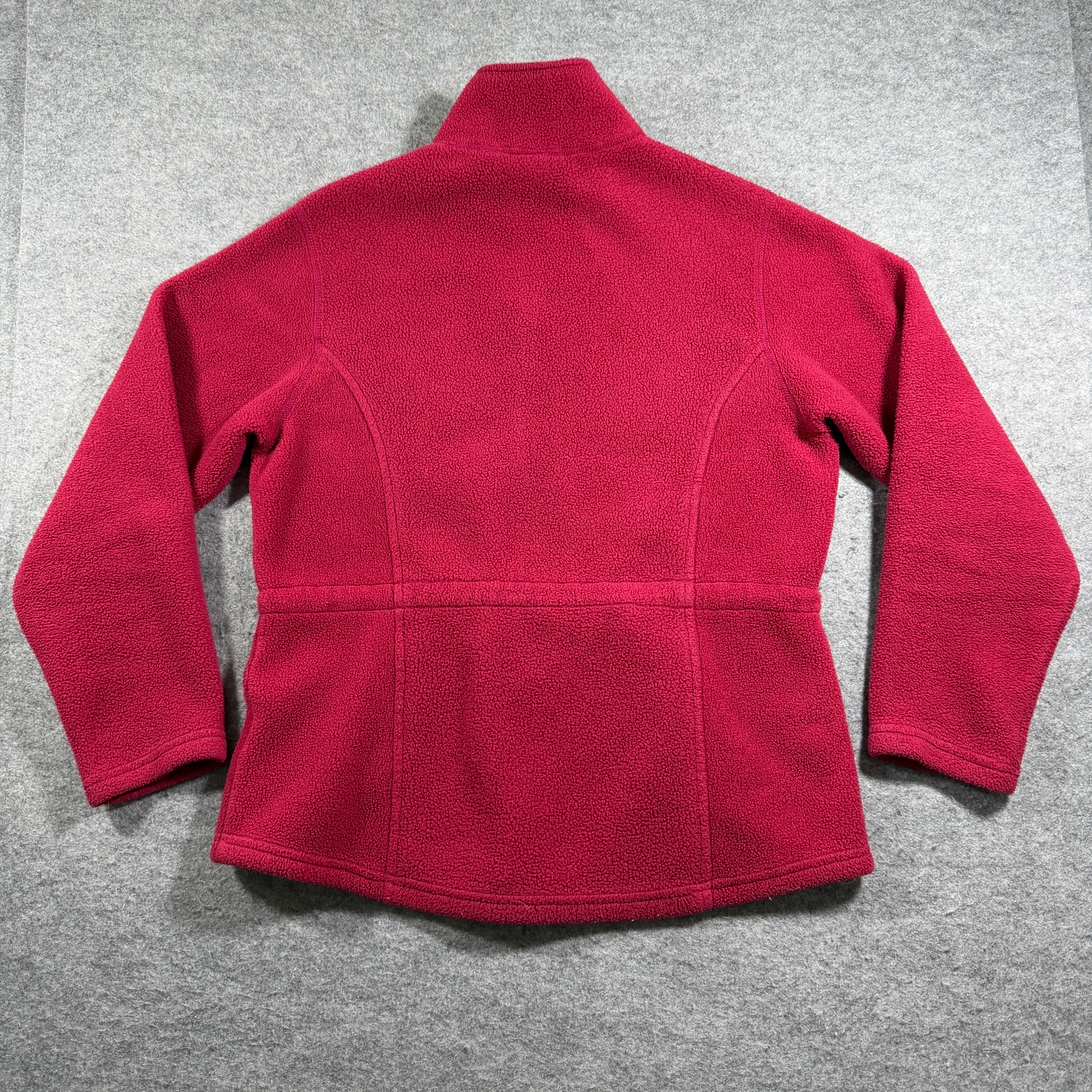 Vintage L.L.Bean Fleece Jacket Womens S Red Full Zip Outdoor Hiking High Collar thumbnail 2