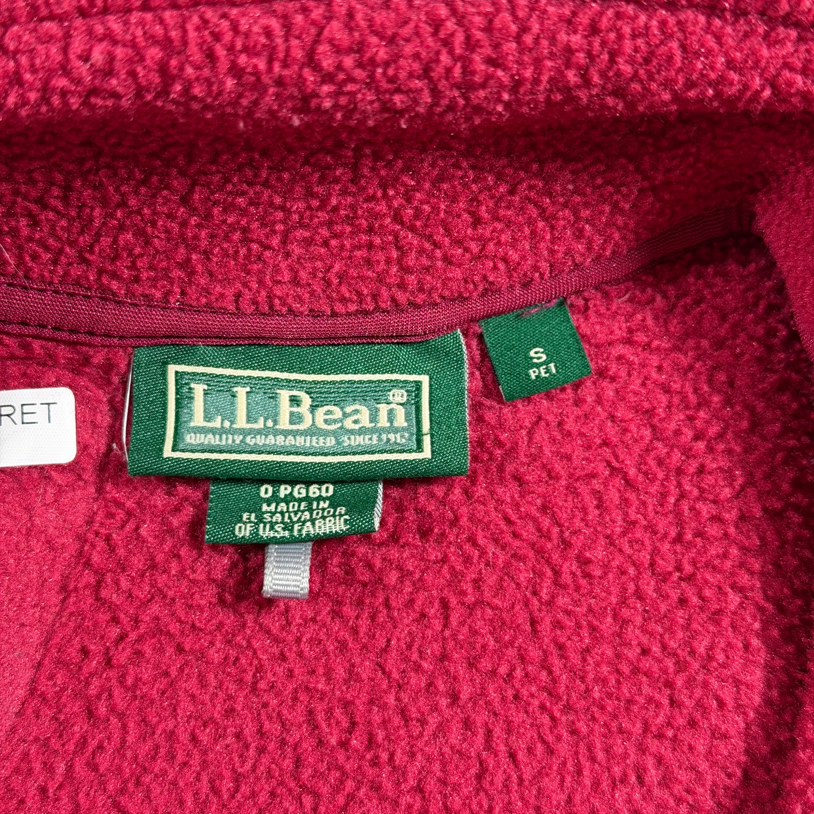 Vintage L.L.Bean Fleece Jacket Womens S Red Full Zip Outdoor Hiking High Collar thumbnail 3
