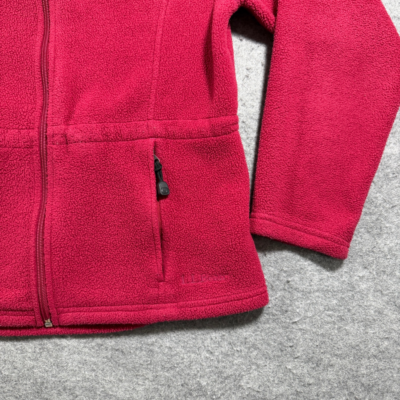 Vintage L.L.Bean Fleece Jacket Womens S Red Full Zip Outdoor Hiking High Collar thumbnail 5