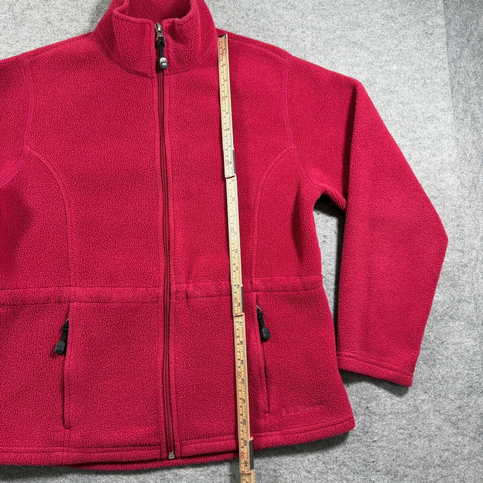 Vintage L.L.Bean Fleece Jacket Womens S Red Full Zip Outdoor Hiking High Collar thumbnail 7