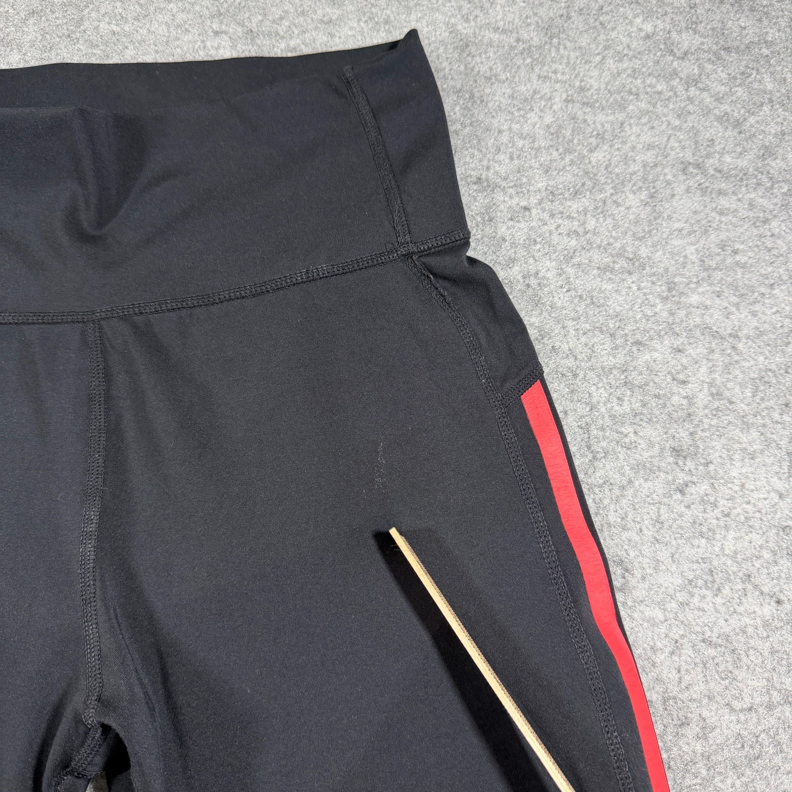 Adidas Tiro Leggings Womens M Black Red Stripe High Waist Athleisure Training thumbnail 6