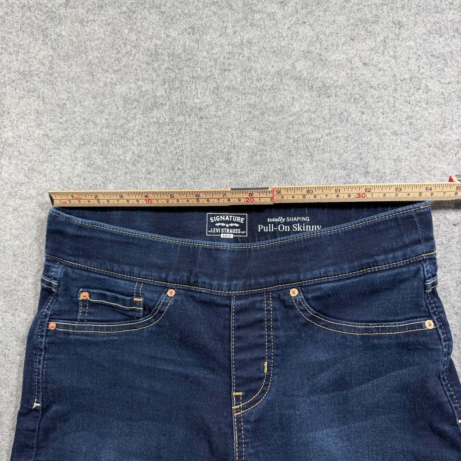Levi's Pull-On Skinny Jeans Womens 28x28 Dark Blue Denim Stretch Elastic Waist thumbnail 6
