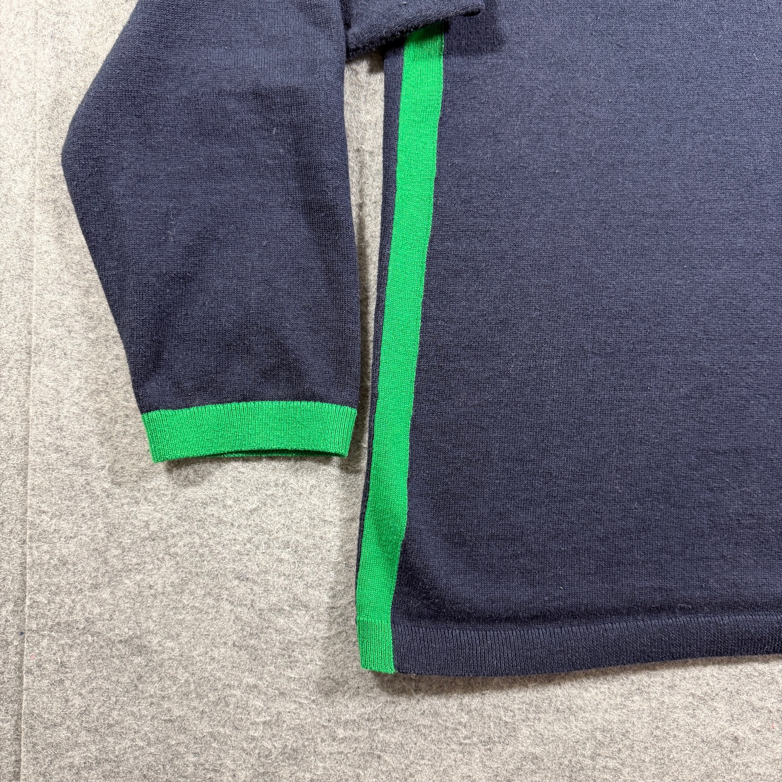 J.Jill Sweater Womens 2X Navy Green Stripe Crew Neck Relaxed Fit Cotton Knit thumbnail 3