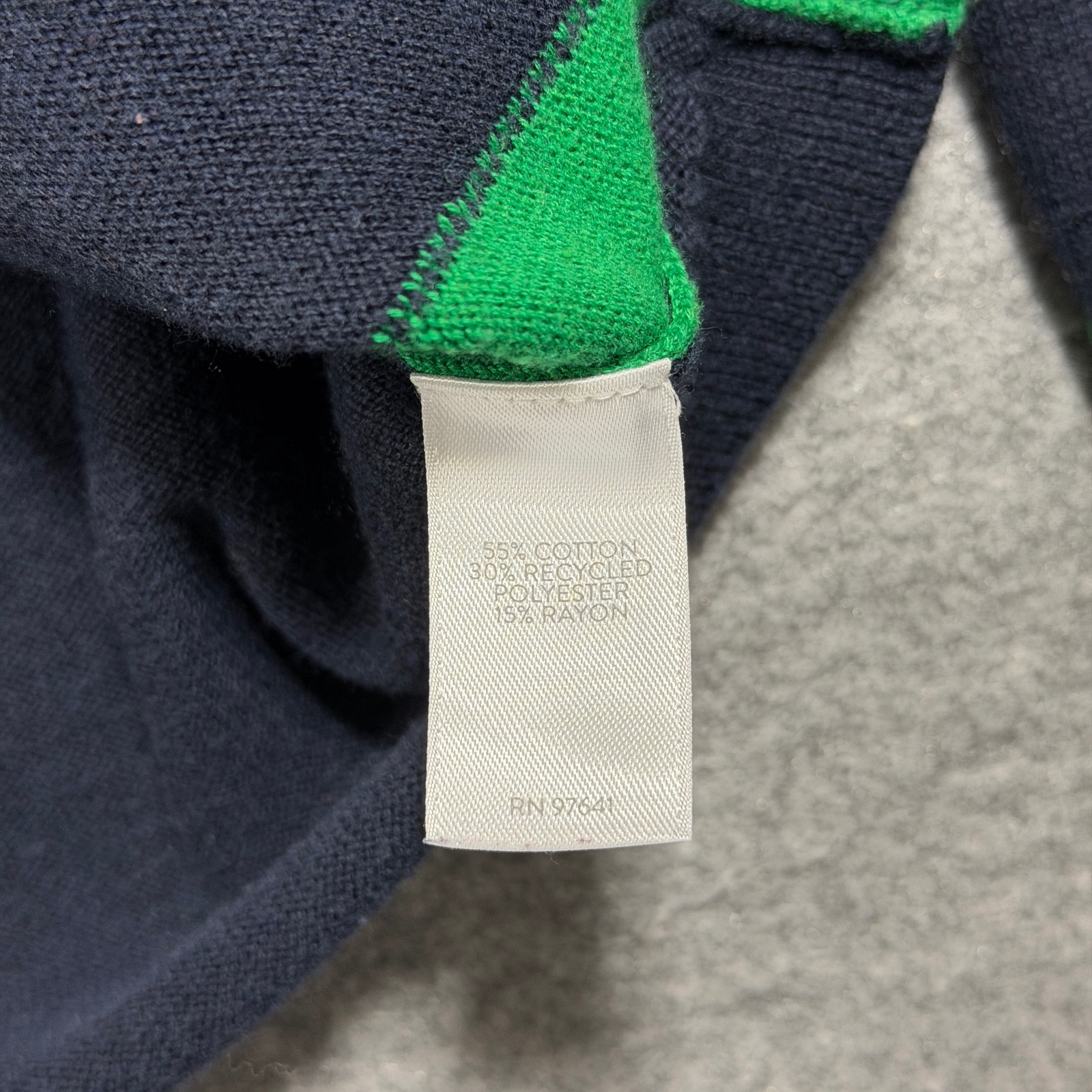 J.Jill Sweater Womens 2X Navy Green Stripe Crew Neck Relaxed Fit Cotton Knit thumbnail 9