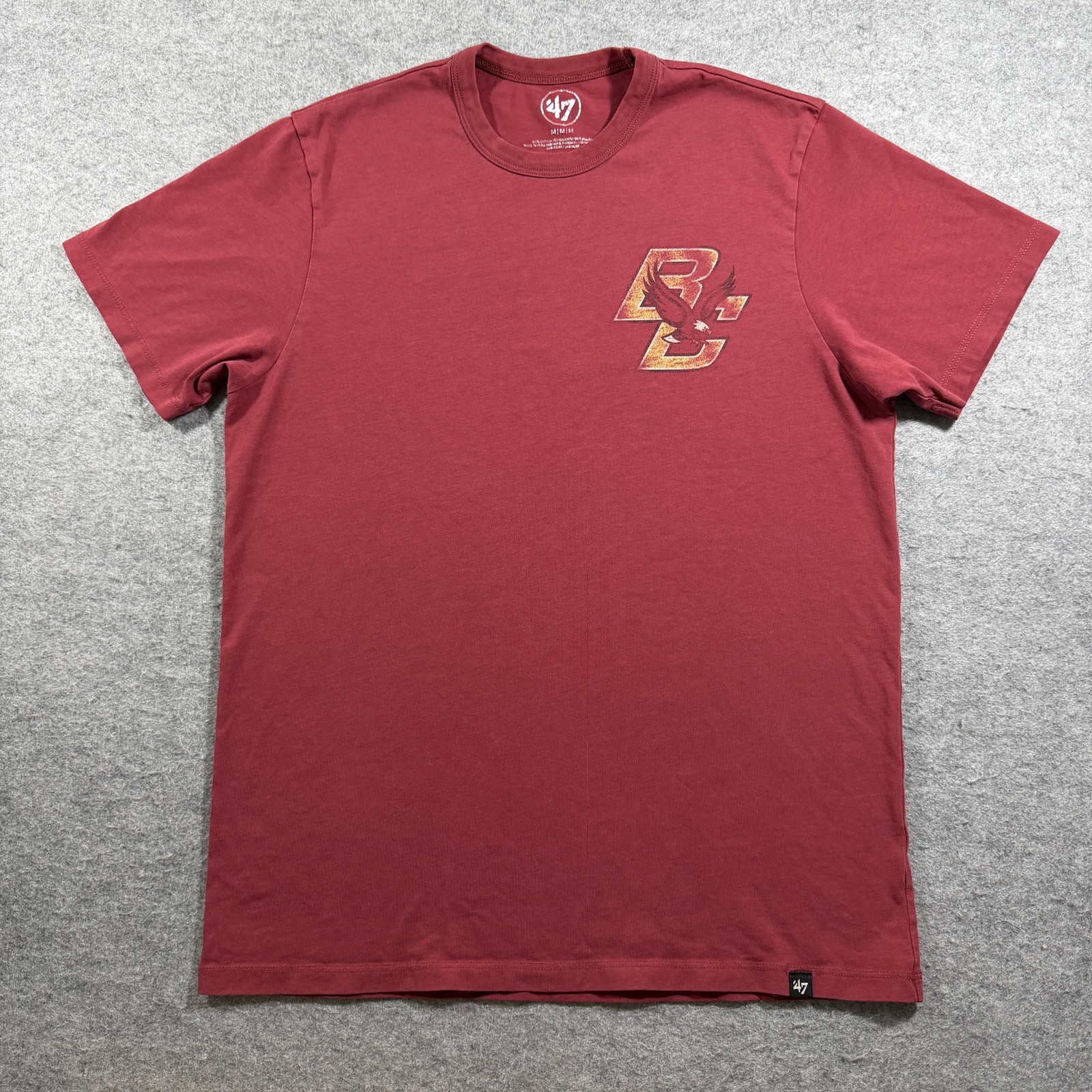 Boston College Eagles T Shirt Mens M Maroon Wash Graphic Tee NCAA Cotton Preppy