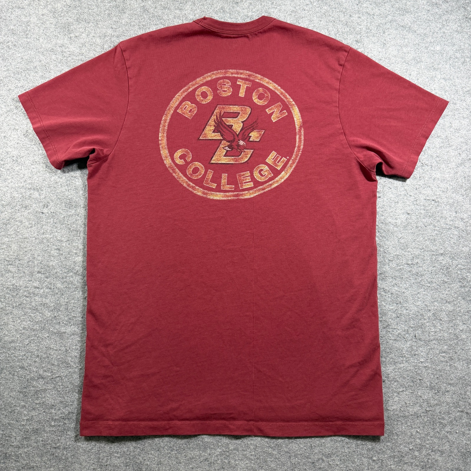 Boston College Eagles T Shirt Mens M Maroon Wash Graphic Tee NCAA Cotton Preppy thumbnail 2