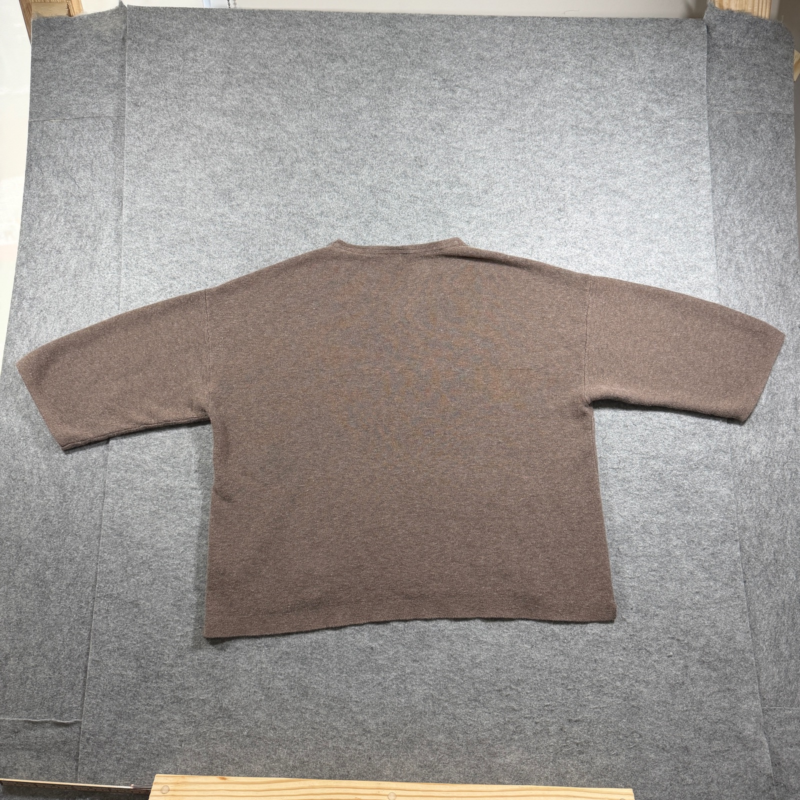 Pure Jill Sweater Womens S Brown V-Neck Cropped Cotton Silk Wool Boxy Casual thumbnail 2