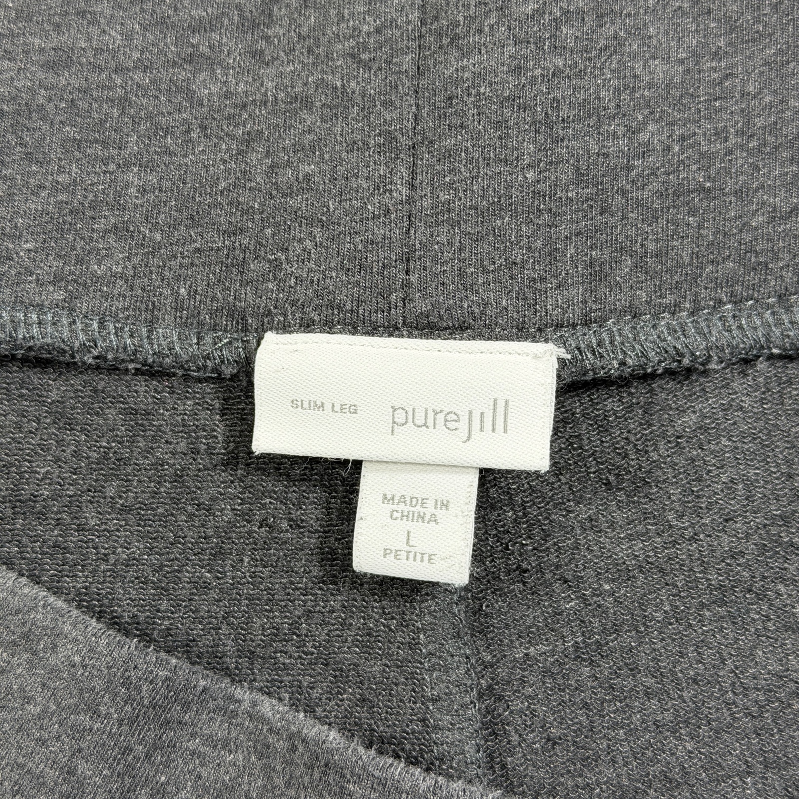 Pure Jill J.Jill Pants Womens L Petite Charcoal Gray Slim Leg Stretch Casual thumbnail 5