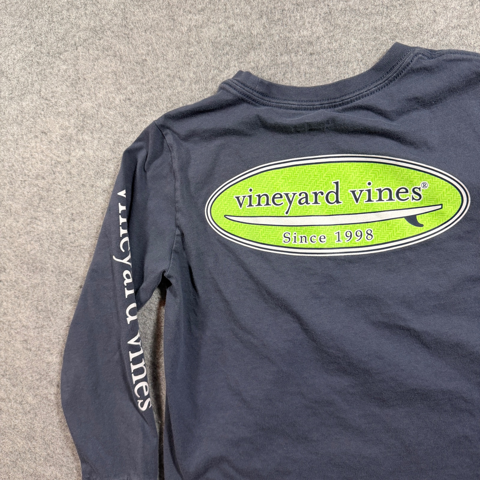 Vineyard Vines Long Sleeve Pocket T Shirt Boys 5 Navy Slate Blue Preppy Cotton thumbnail 3