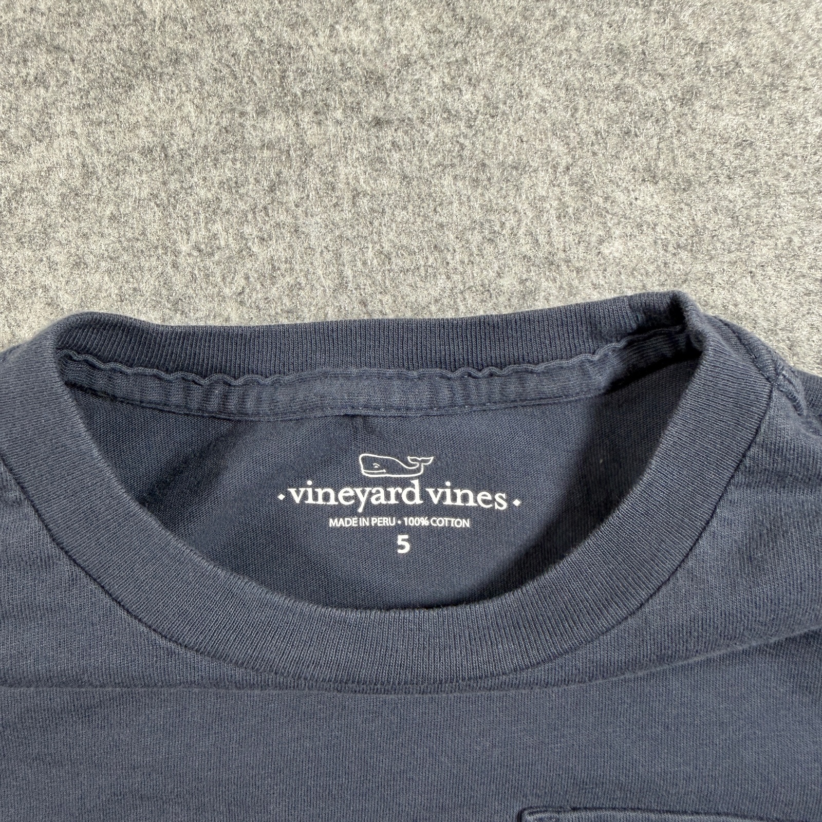 Vineyard Vines Long Sleeve Pocket T Shirt Boys 5 Navy Slate Blue Preppy Cotton thumbnail 5