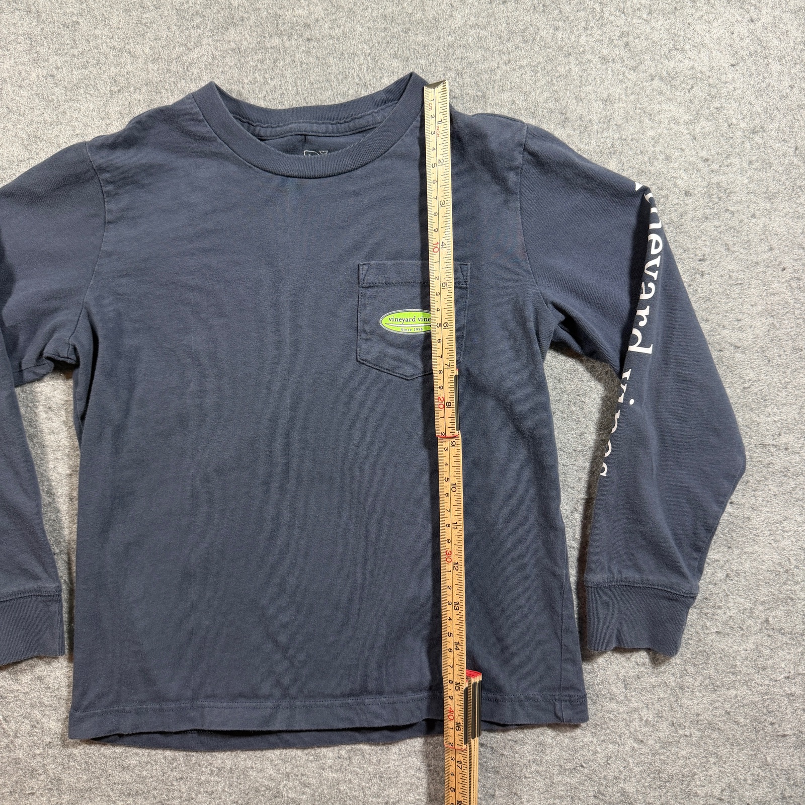 Vineyard Vines Long Sleeve Pocket T Shirt Boys 5 Navy Slate Blue Preppy Cotton thumbnail 6