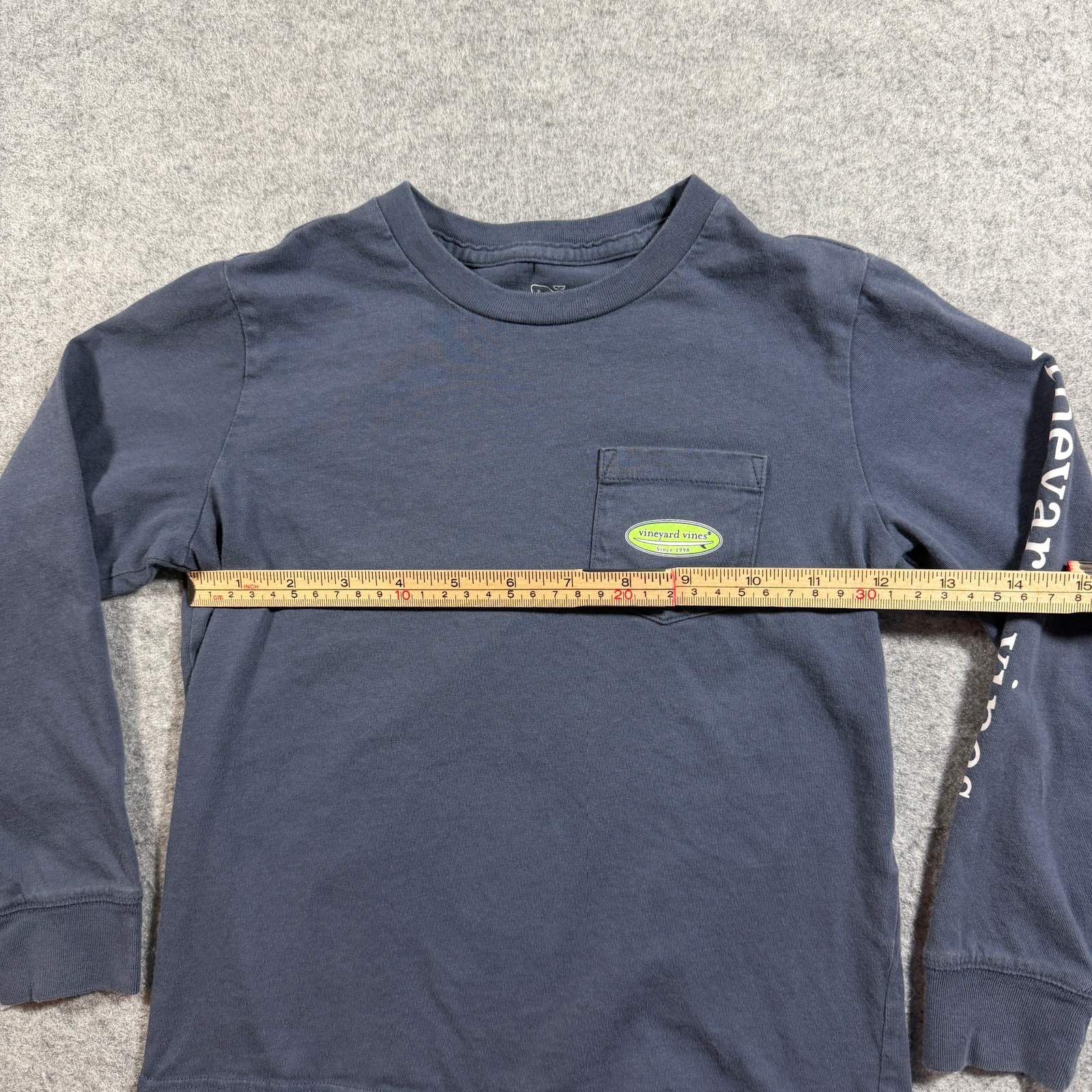 Vineyard Vines Long Sleeve Pocket T Shirt Boys 5 Navy Slate Blue Preppy Cotton thumbnail 7