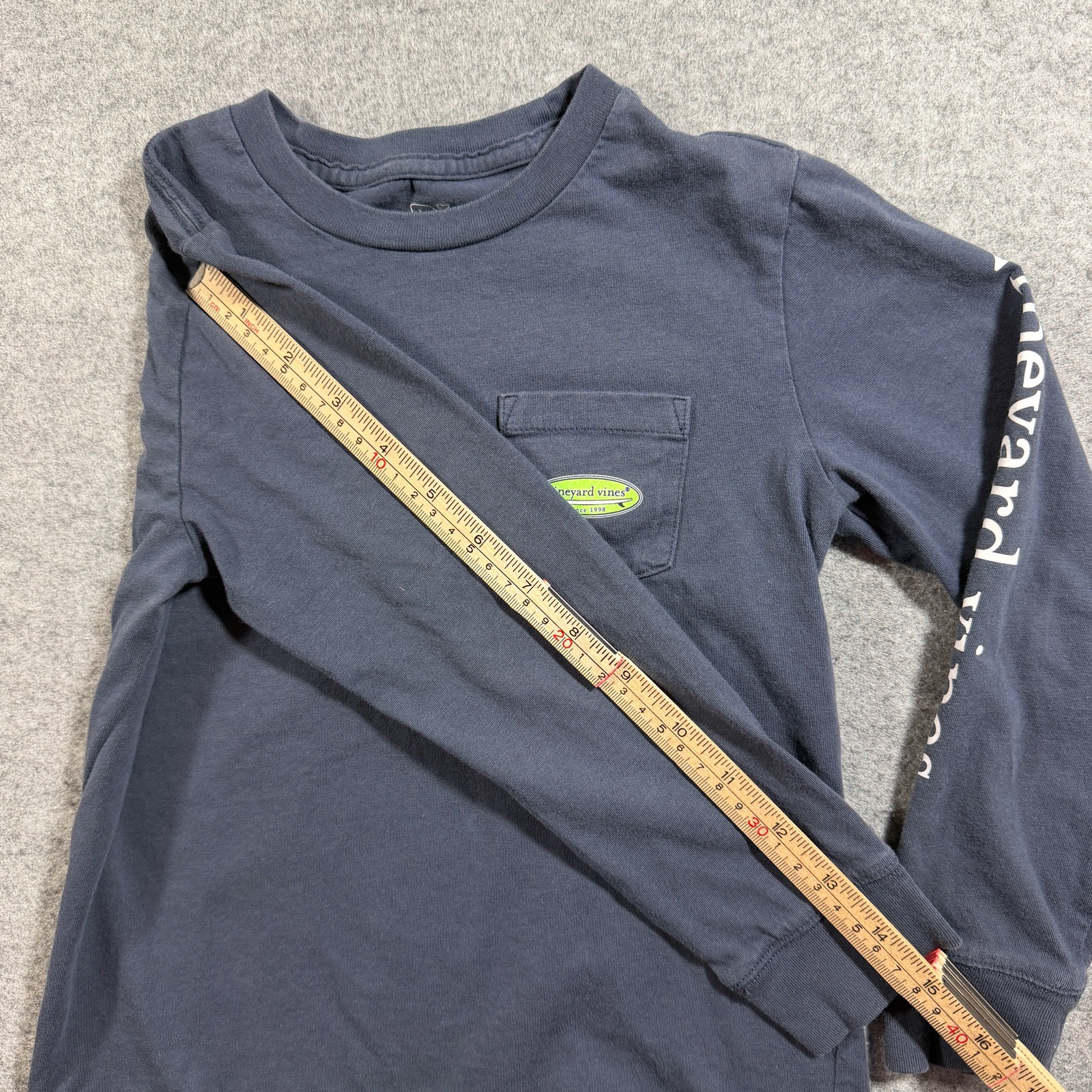 Vineyard Vines Long Sleeve Pocket T Shirt Boys 5 Navy Slate Blue Preppy Cotton thumbnail 8