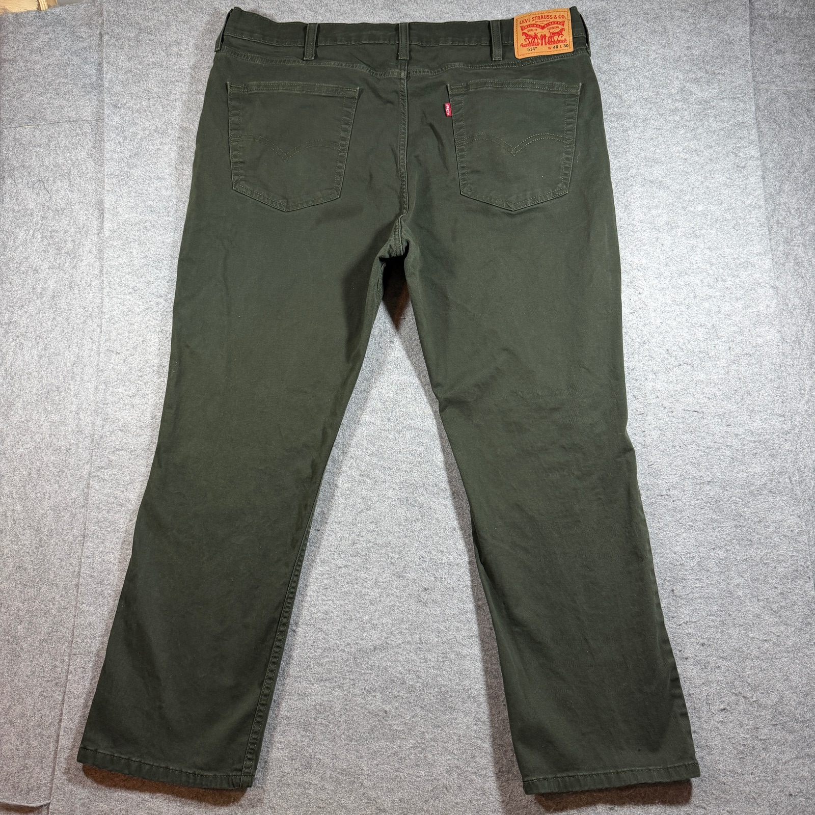Levi's 514 Straight Fit Pants Mens 40x30 Olive Green 5 Pocket Casual Workwear thumbnail 2