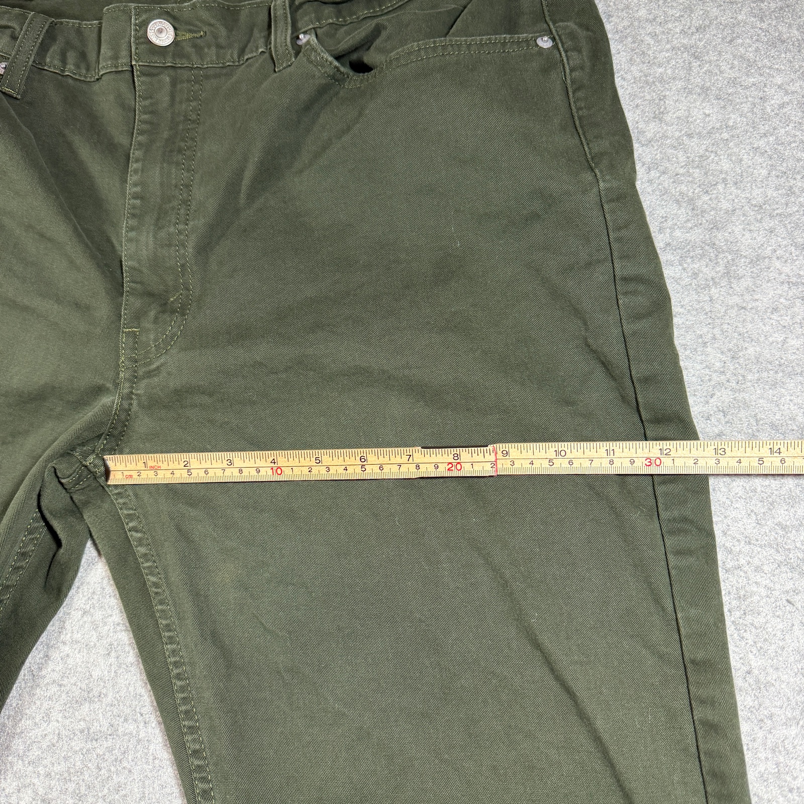 Levi's 514 Straight Fit Pants Mens 40x30 Olive Green 5 Pocket Casual Workwear thumbnail 6