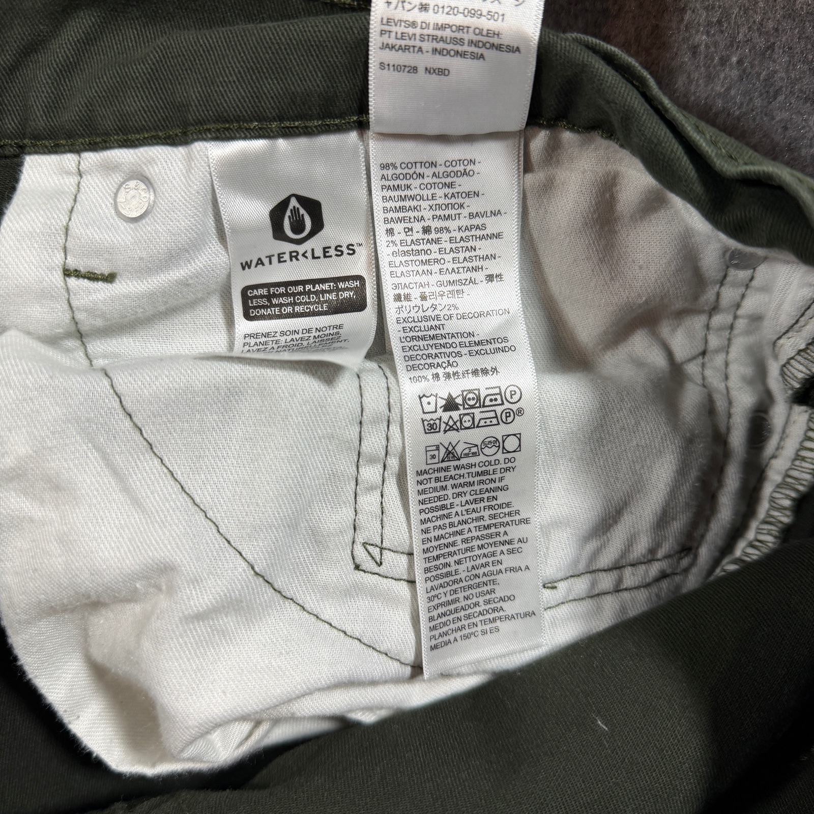Levi's 514 Straight Fit Pants Mens 40x30 Olive Green 5 Pocket Casual Workwear thumbnail 10
