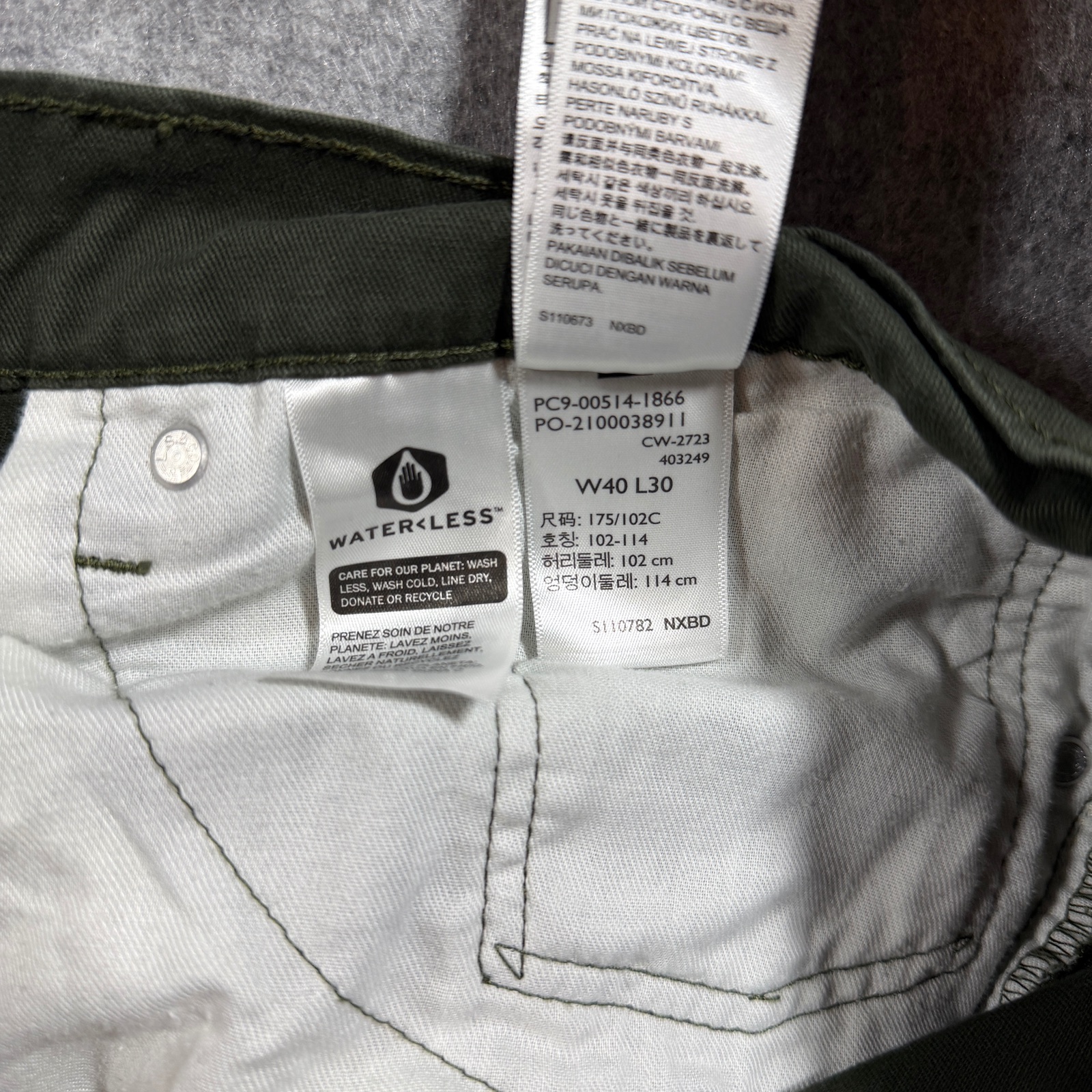 Levi's 514 Straight Fit Pants Mens 40x30 Olive Green 5 Pocket Casual Workwear thumbnail 11